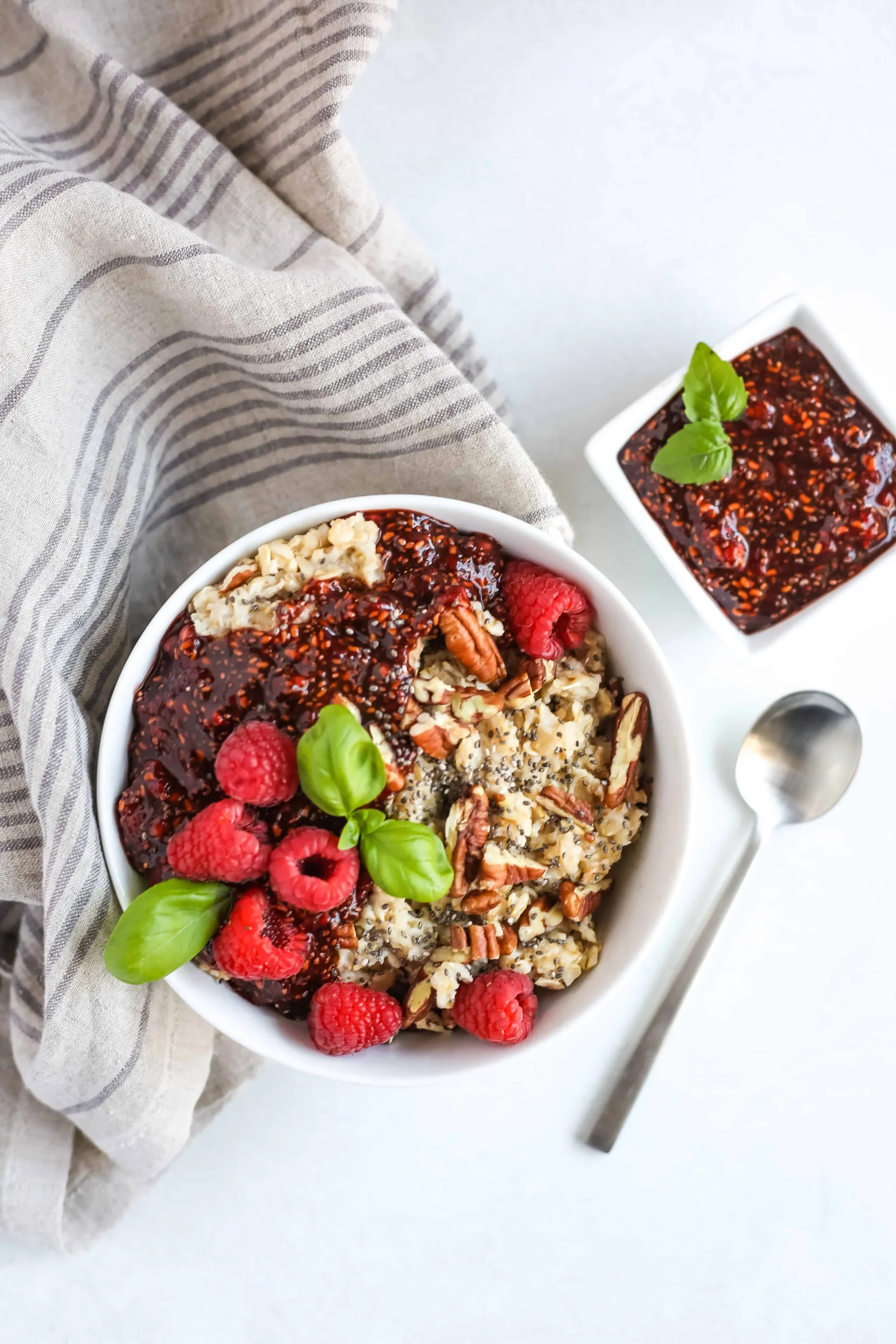 Balsamic Raspberry Oatmeal Bowl