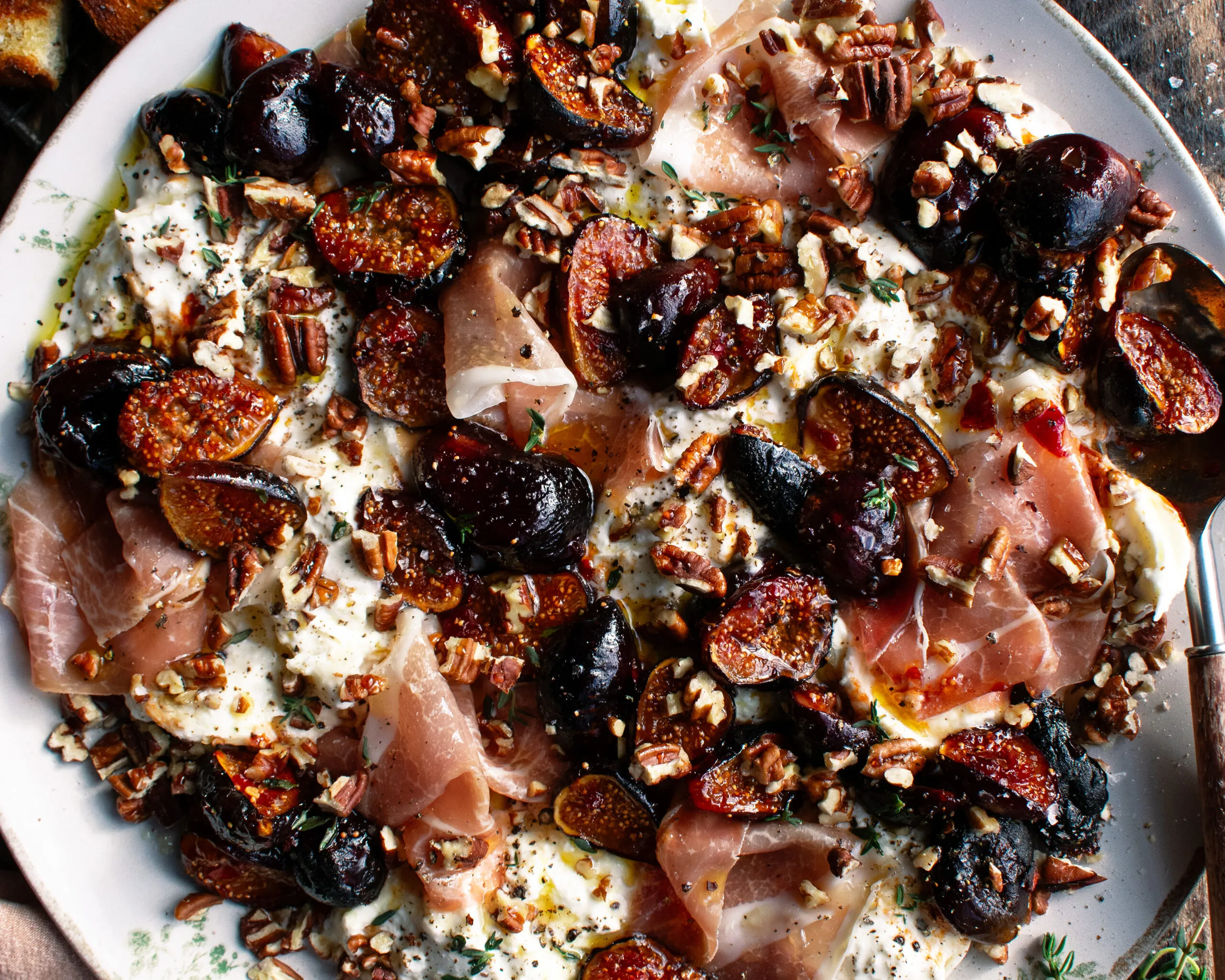 Balsamic Roasted Figs with Burrata and Prosciutto