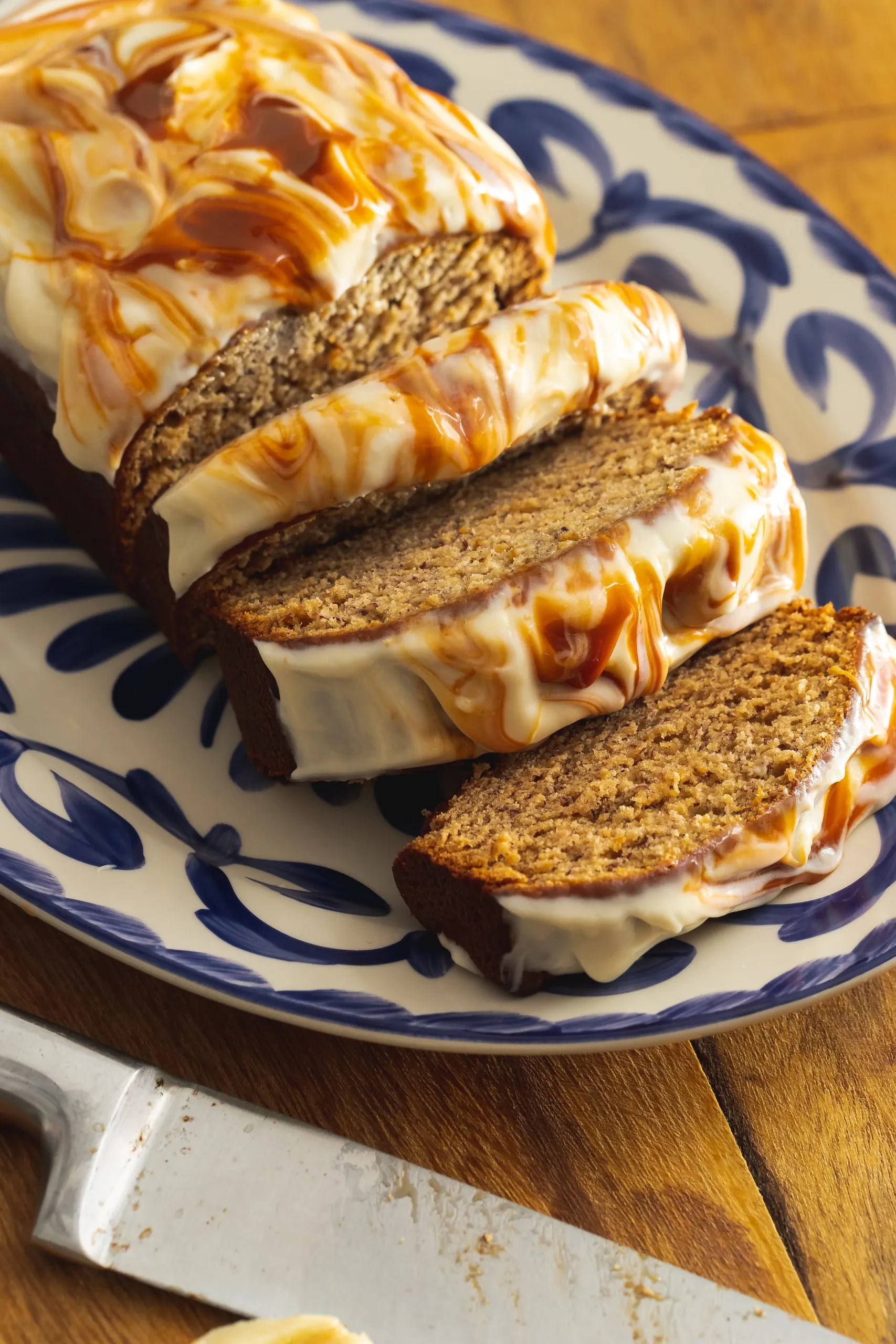 Banana Bread with Cajeta Cream Cheese Frosting