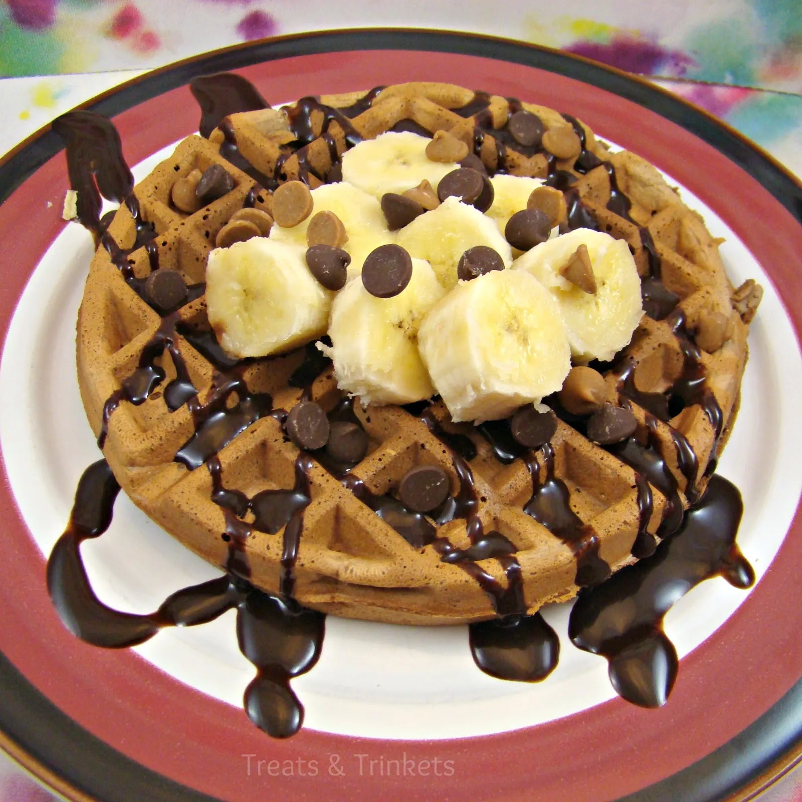 Banana Chocolate Mochi Waffles