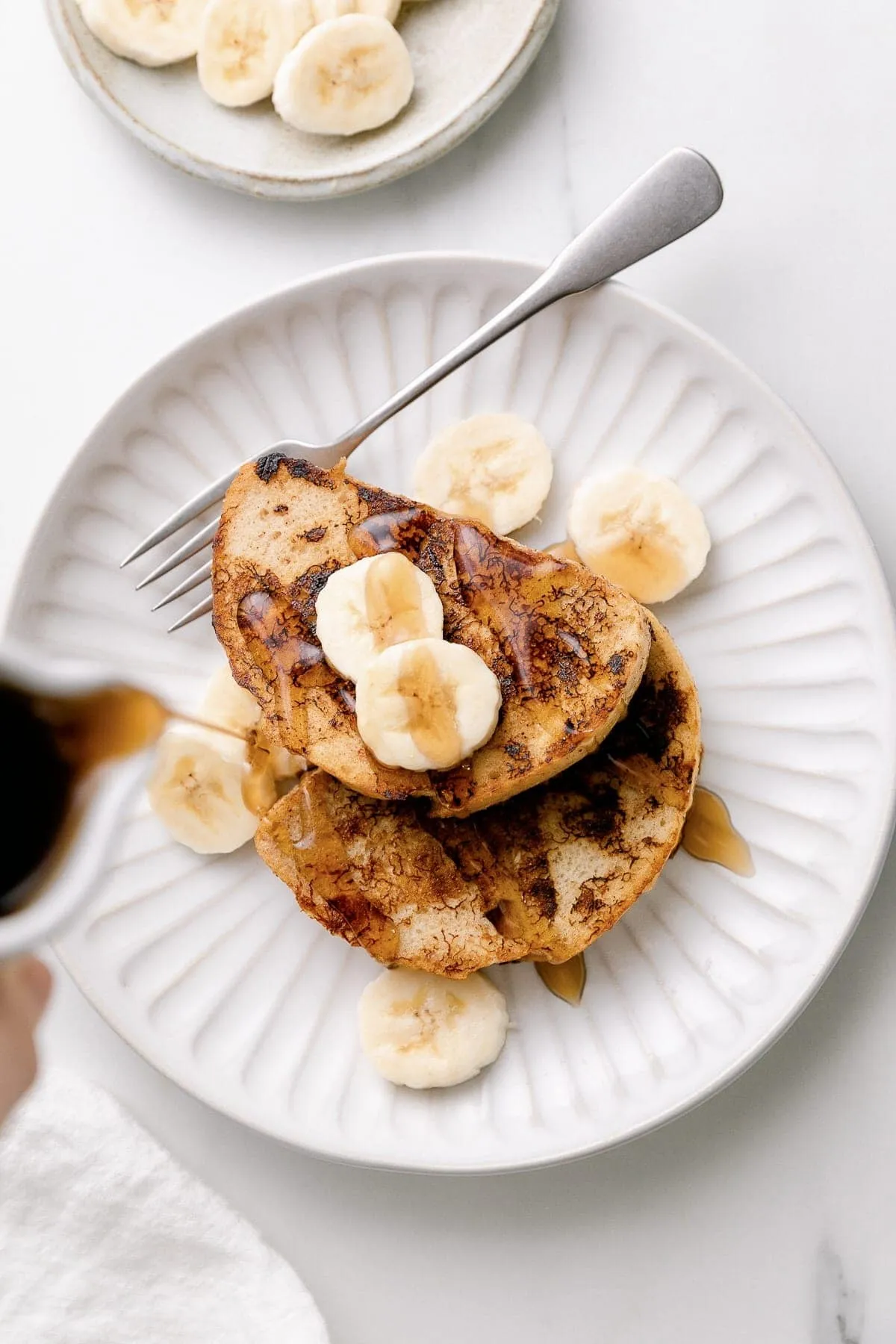 Banana French Toast with Banana Compote and Maple Butter