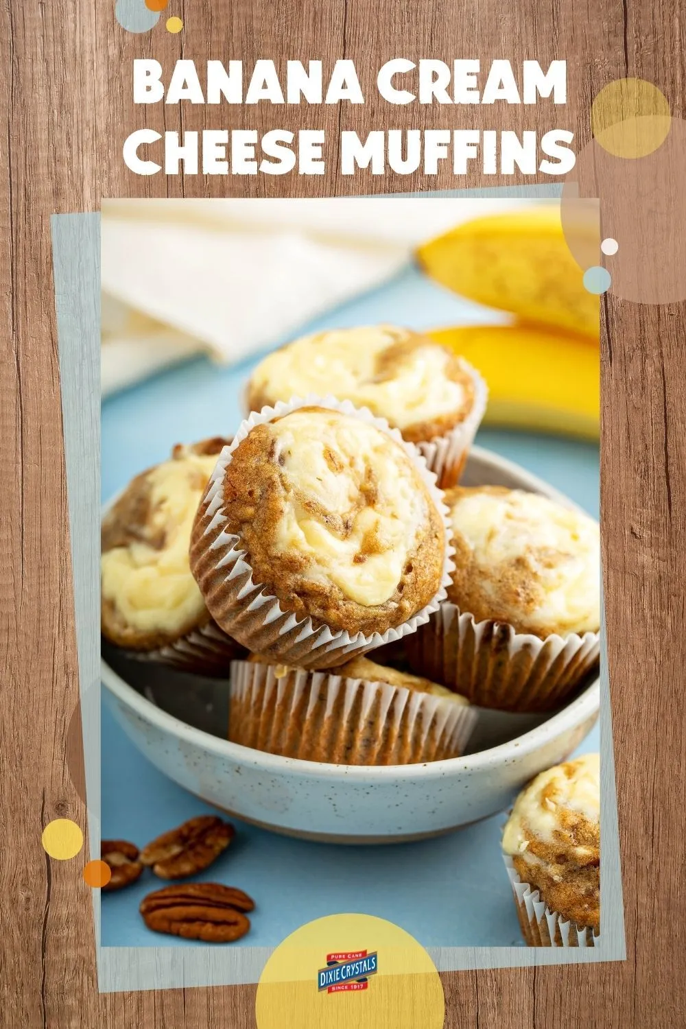 Banana Muffins with Cream Cheese Swirl