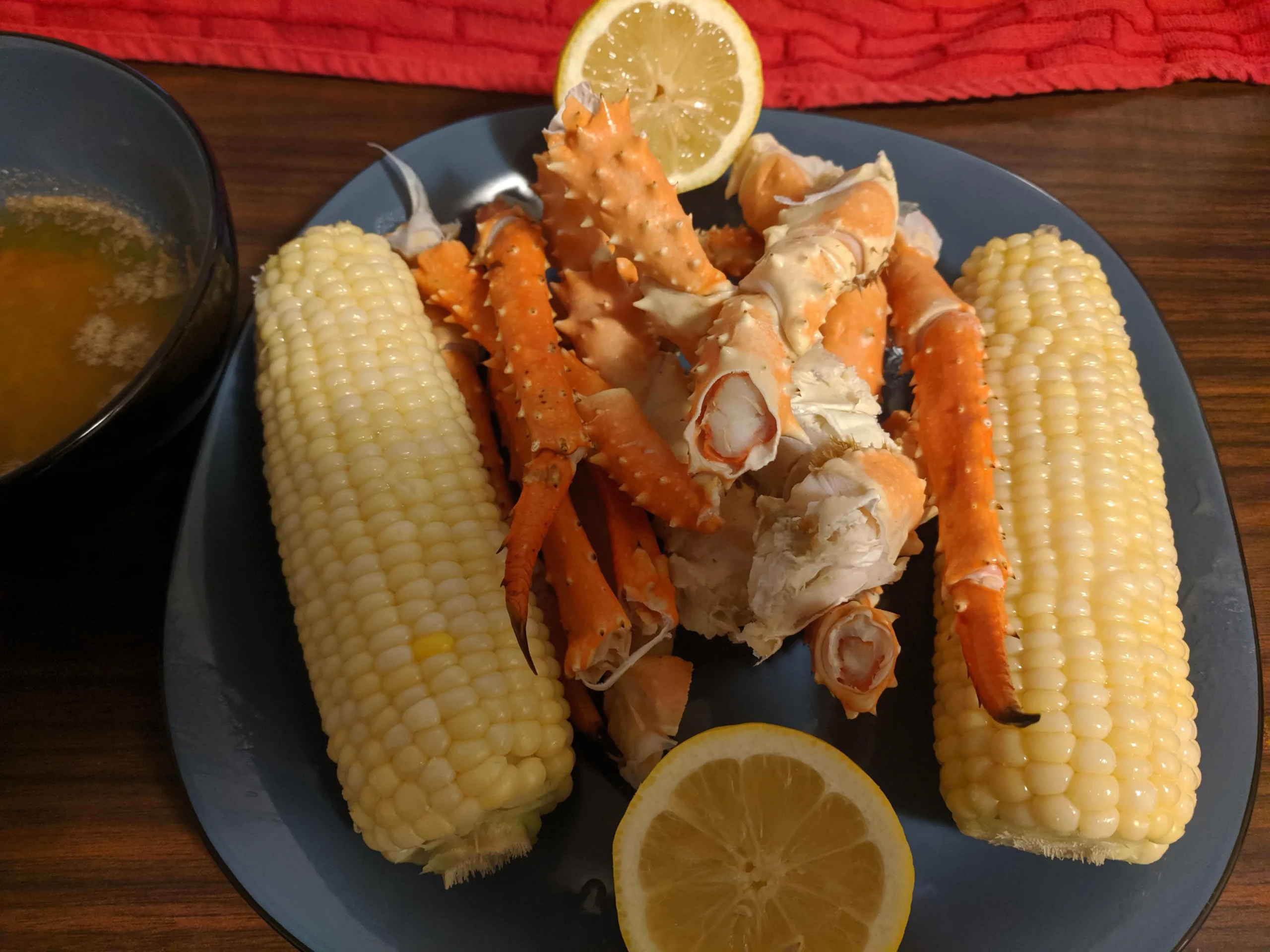 Barbecued Corn and Hard Shelled Crabs