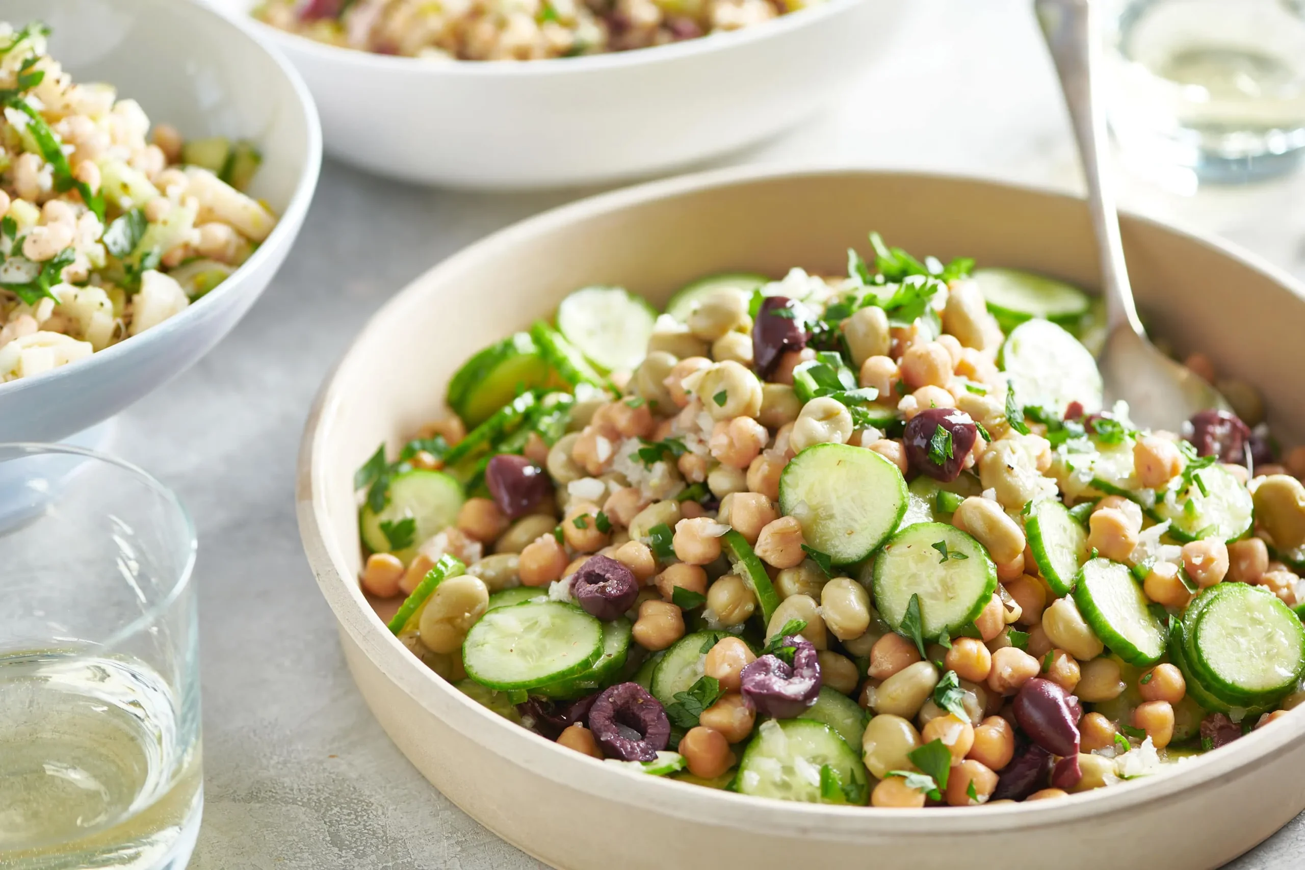 Barley Salad with Chickpeas, Fava Beans, and Peas