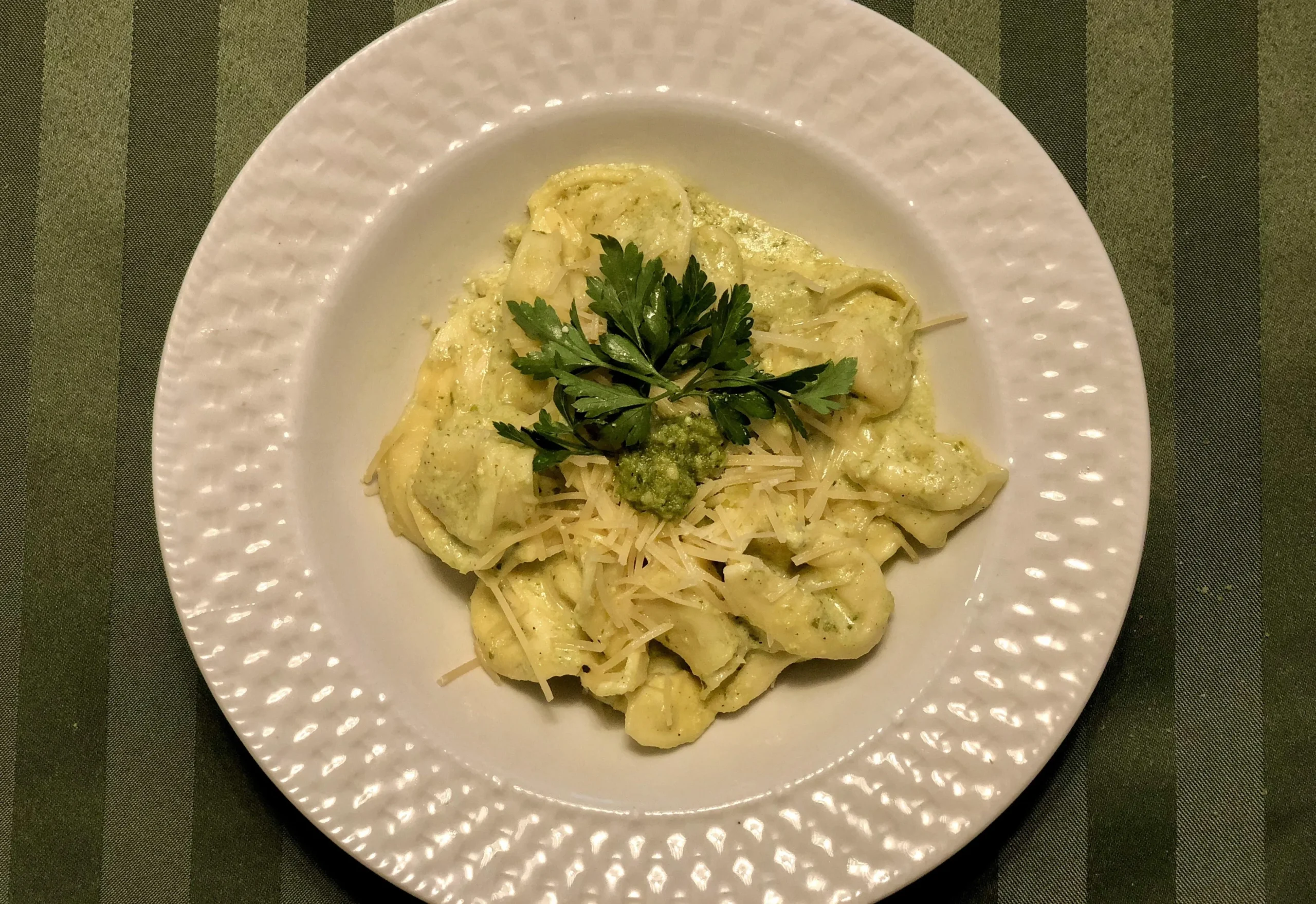 Basil Pesto Cream with Tortellini
