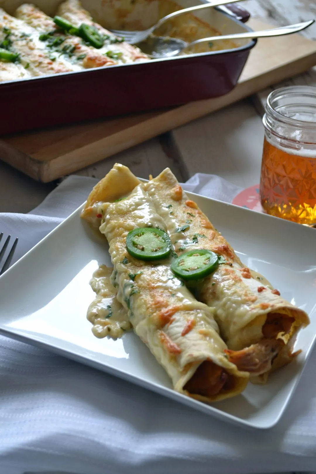 Beer Can Chicken Enchiladas