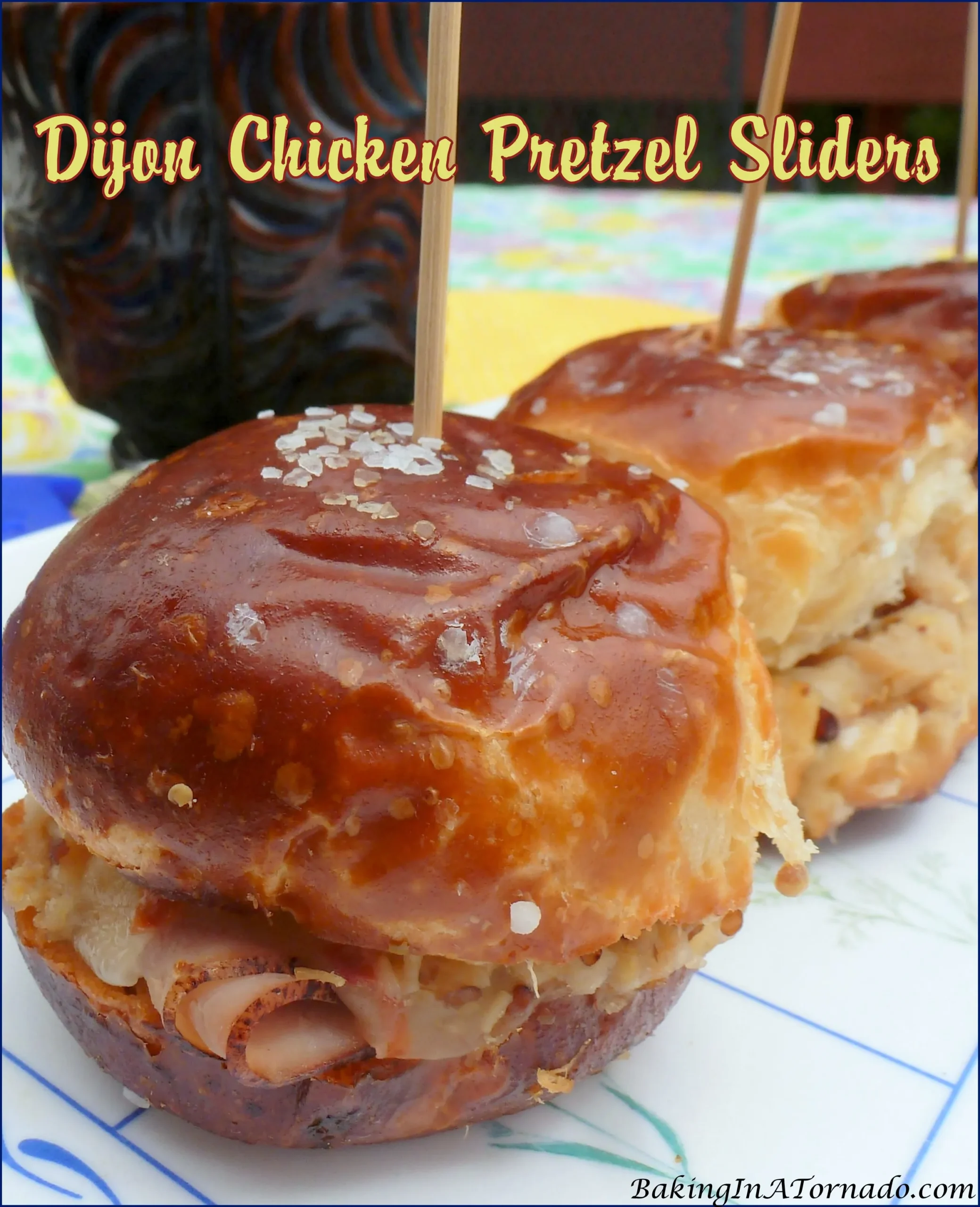 Beer Cheese Chicken Pretzel Sliders