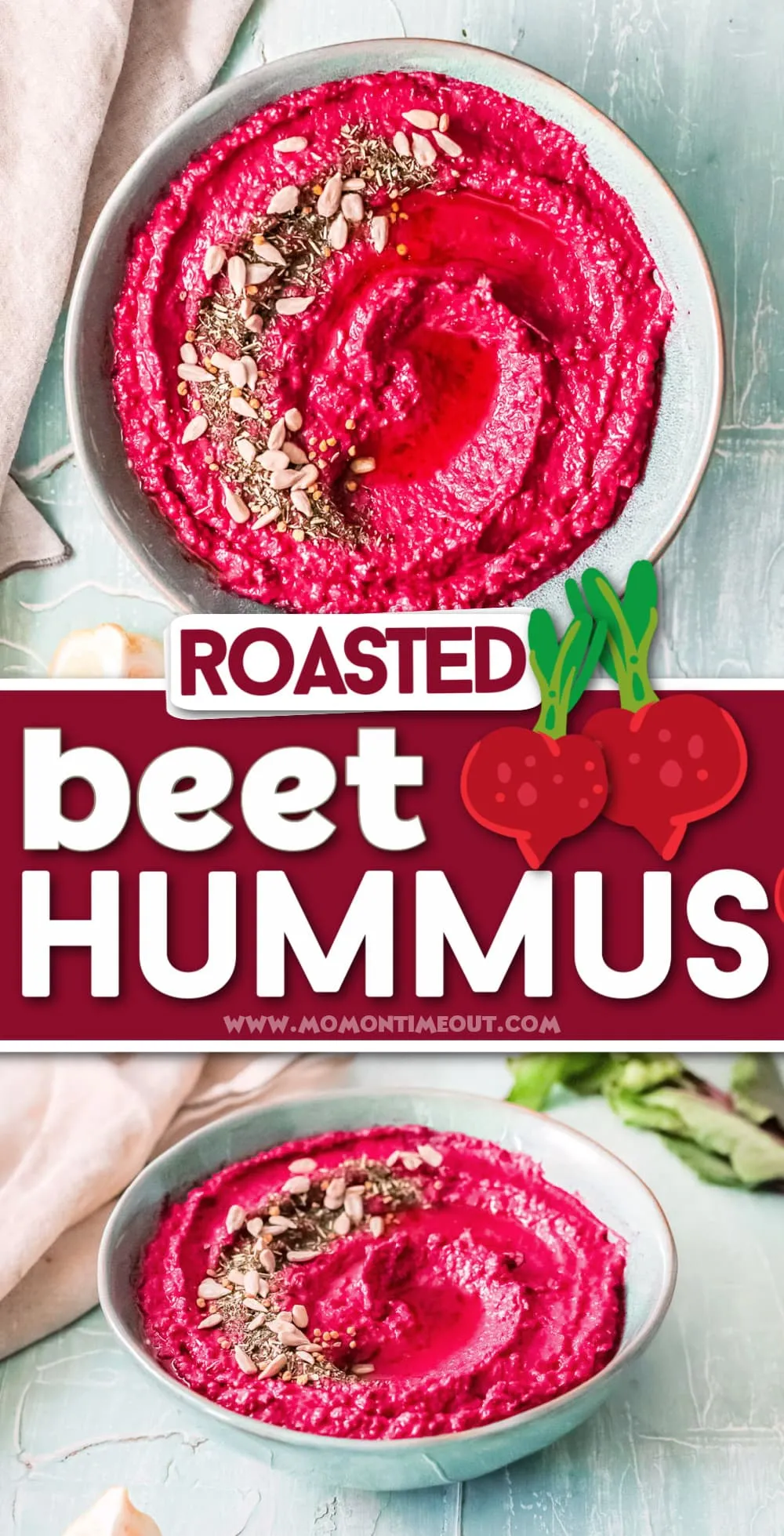Beet Hummus Dip Spread or Snack