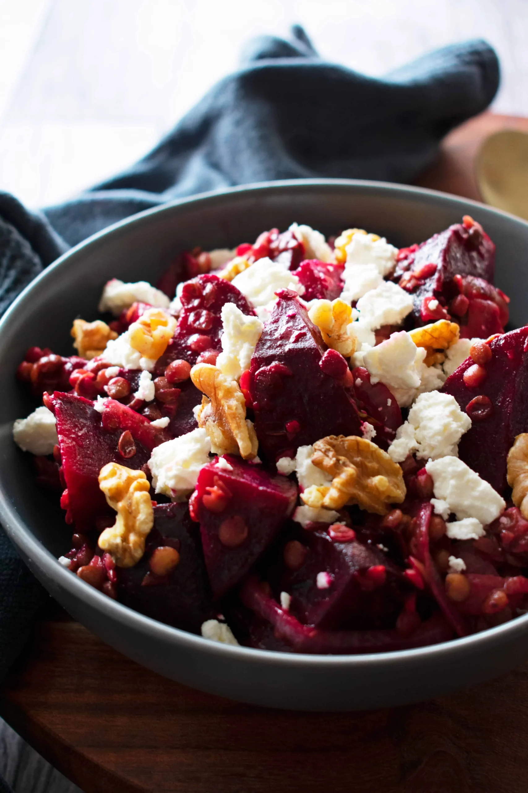 Beet Lentil Salad with Goat Cheese