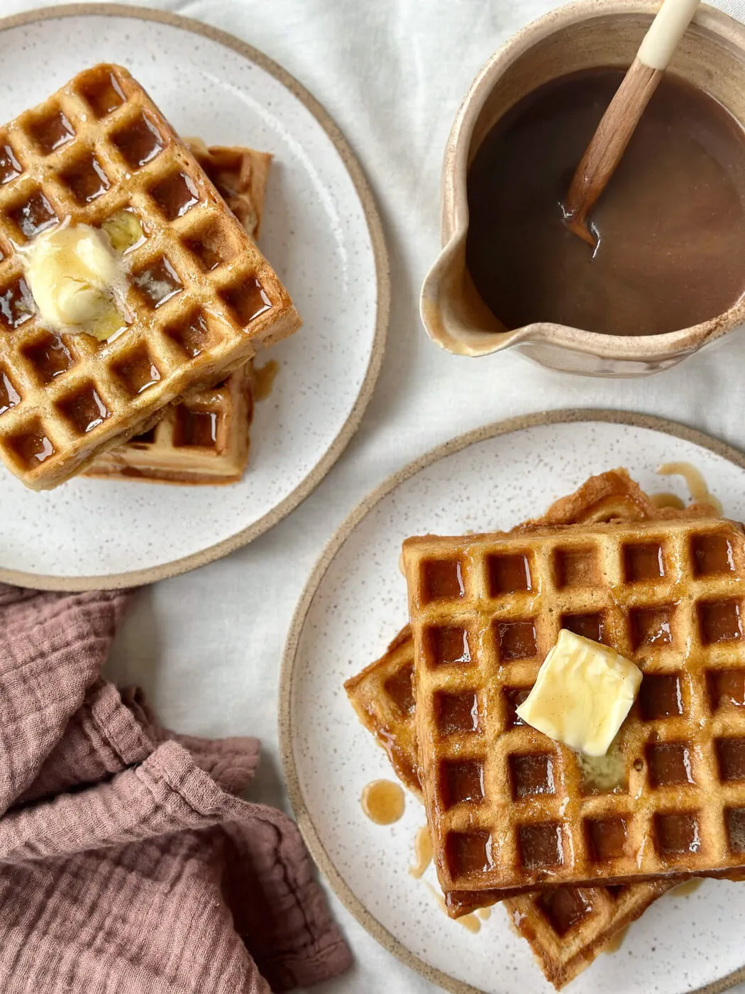 Belgian Waffles with Buttermilk Syrup