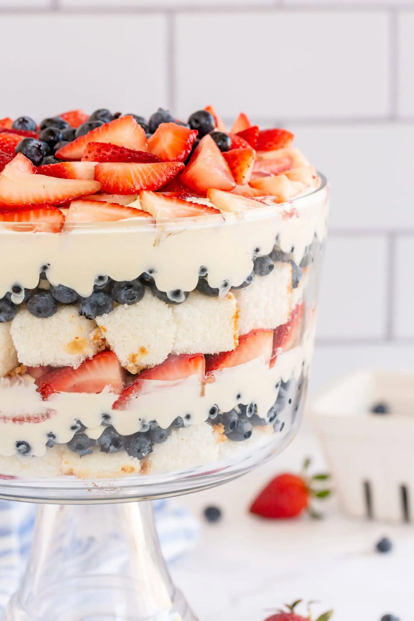 Berries Cream Angel Food Cake Trifle