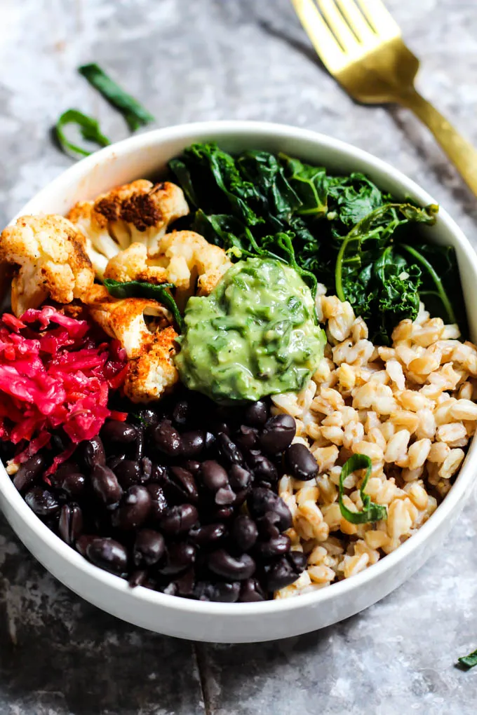 Black Bean Buddha Bowl Avocado Pesto