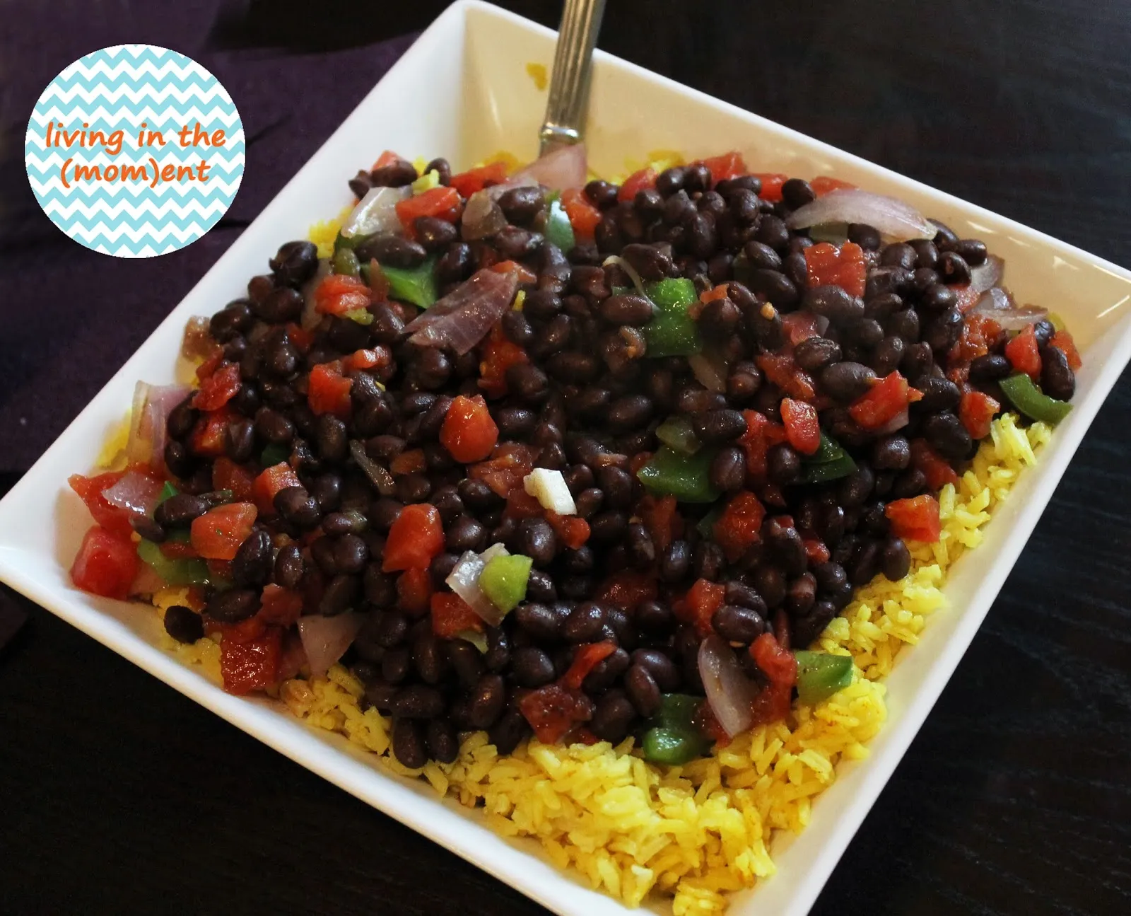 Black Beans with Saffron Rice