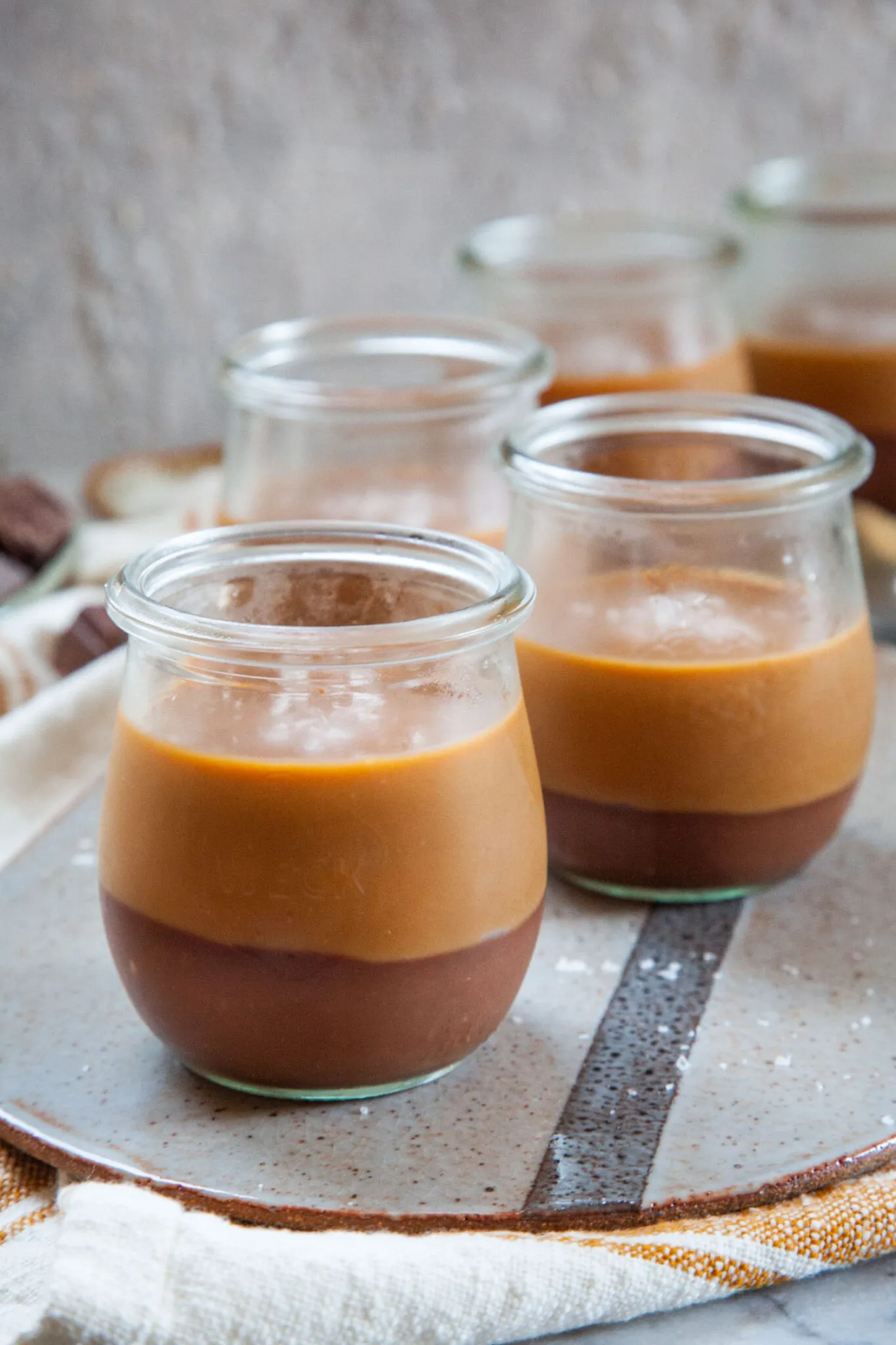 Black Bottom Caramel Pots de Creme