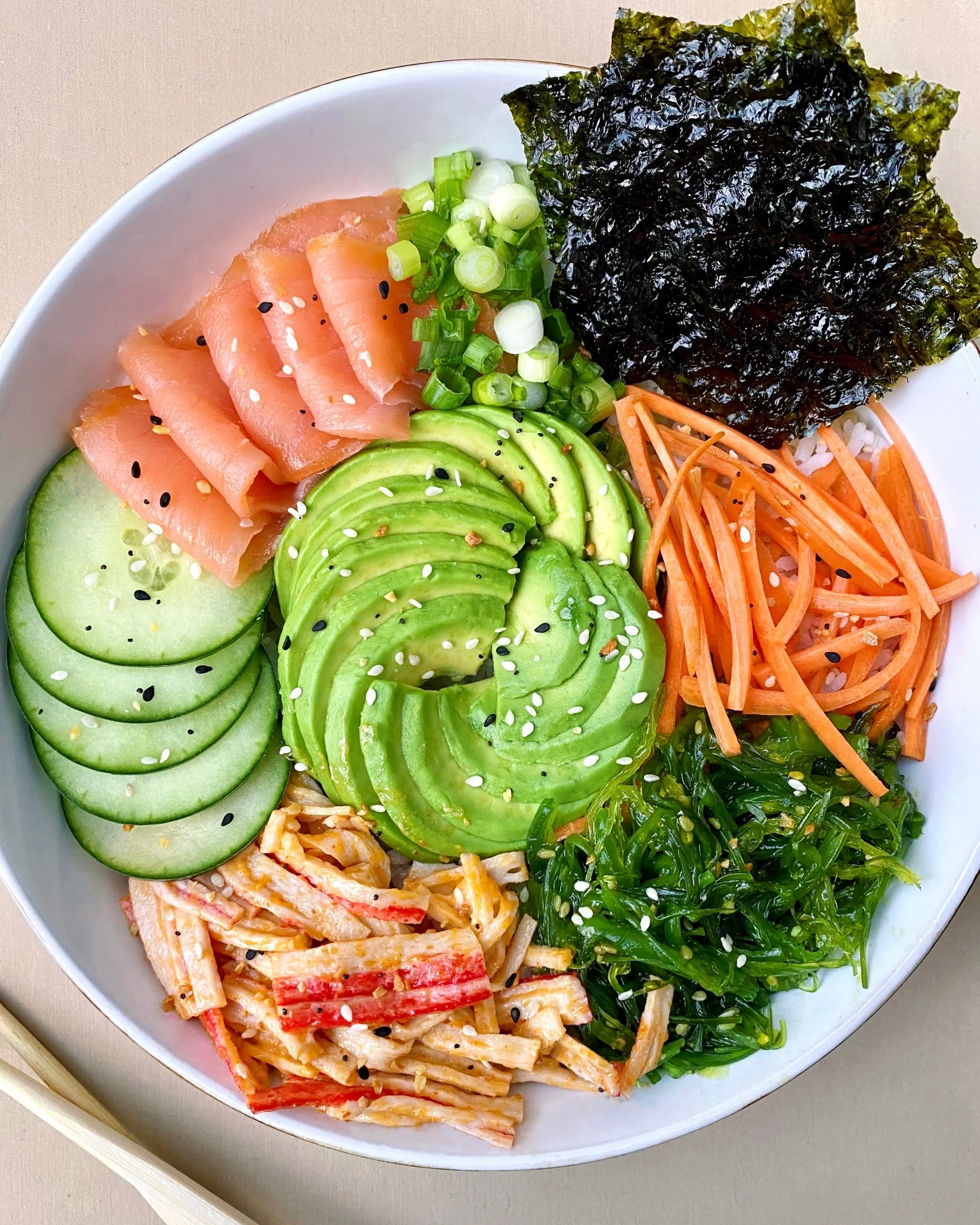 Blissful Sushi Bowl with Toasted Nori