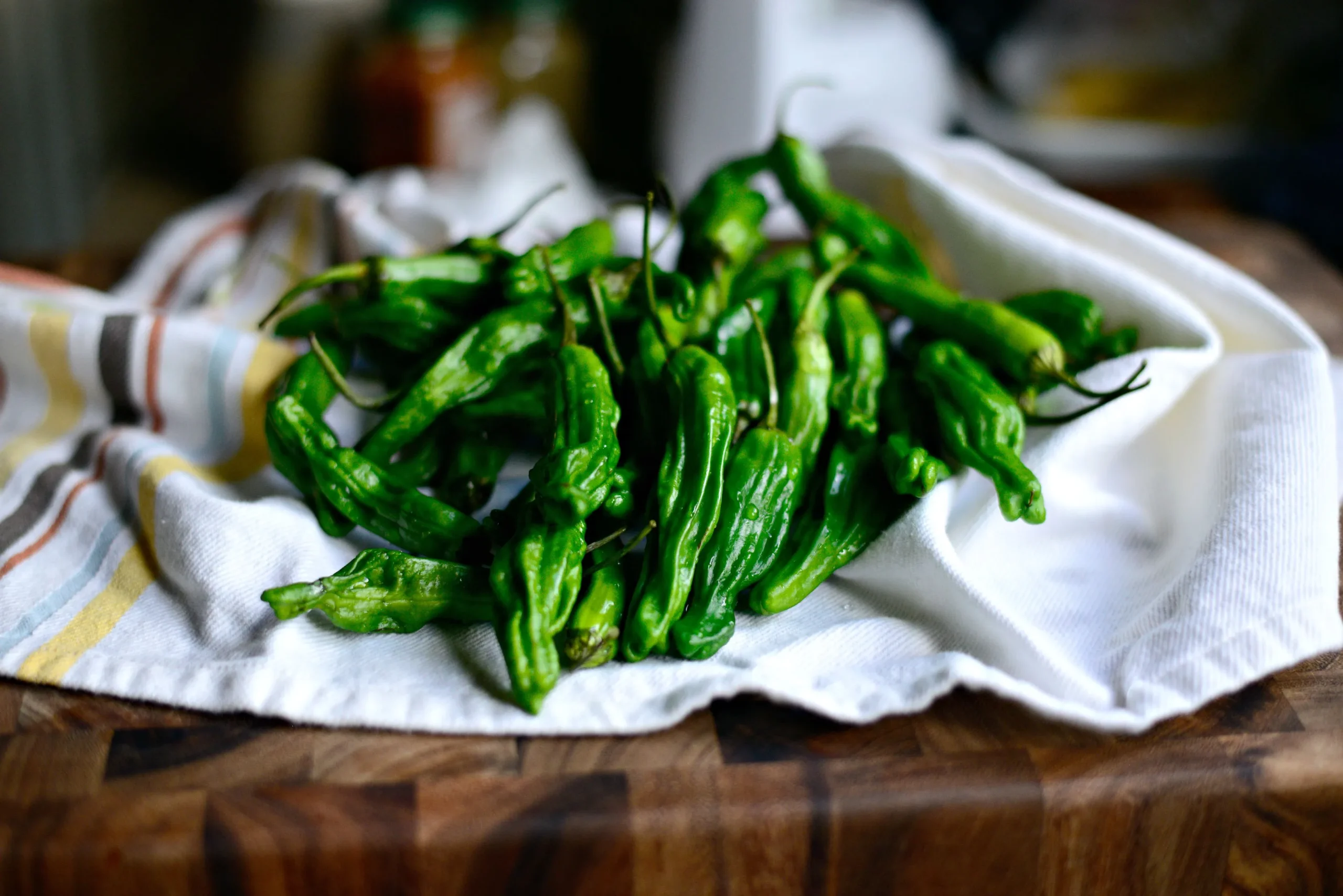 Blistered Shishito Peppers with Smoky White Cheddar Aioli