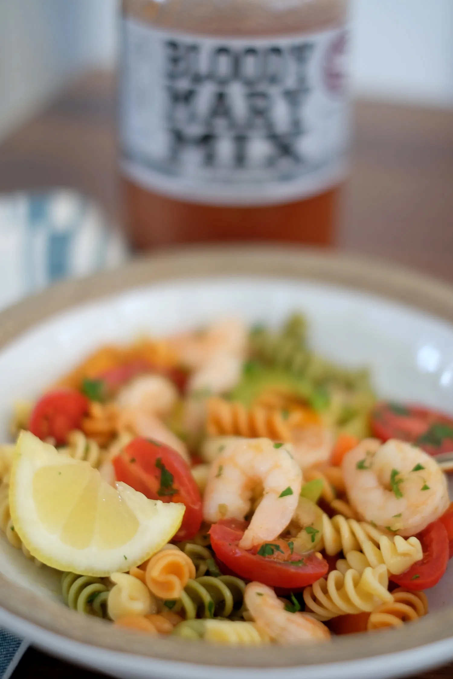 Bloody Mary Shrimp Pasta Salad