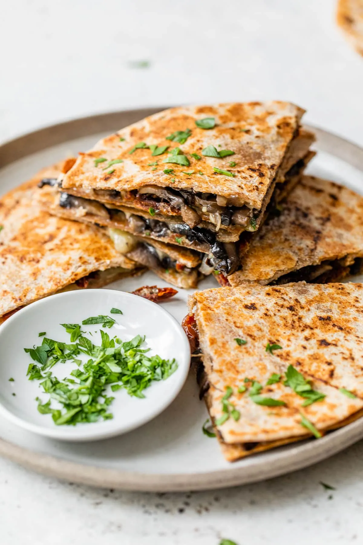 Blue Cheese Mushroom Quesadilla