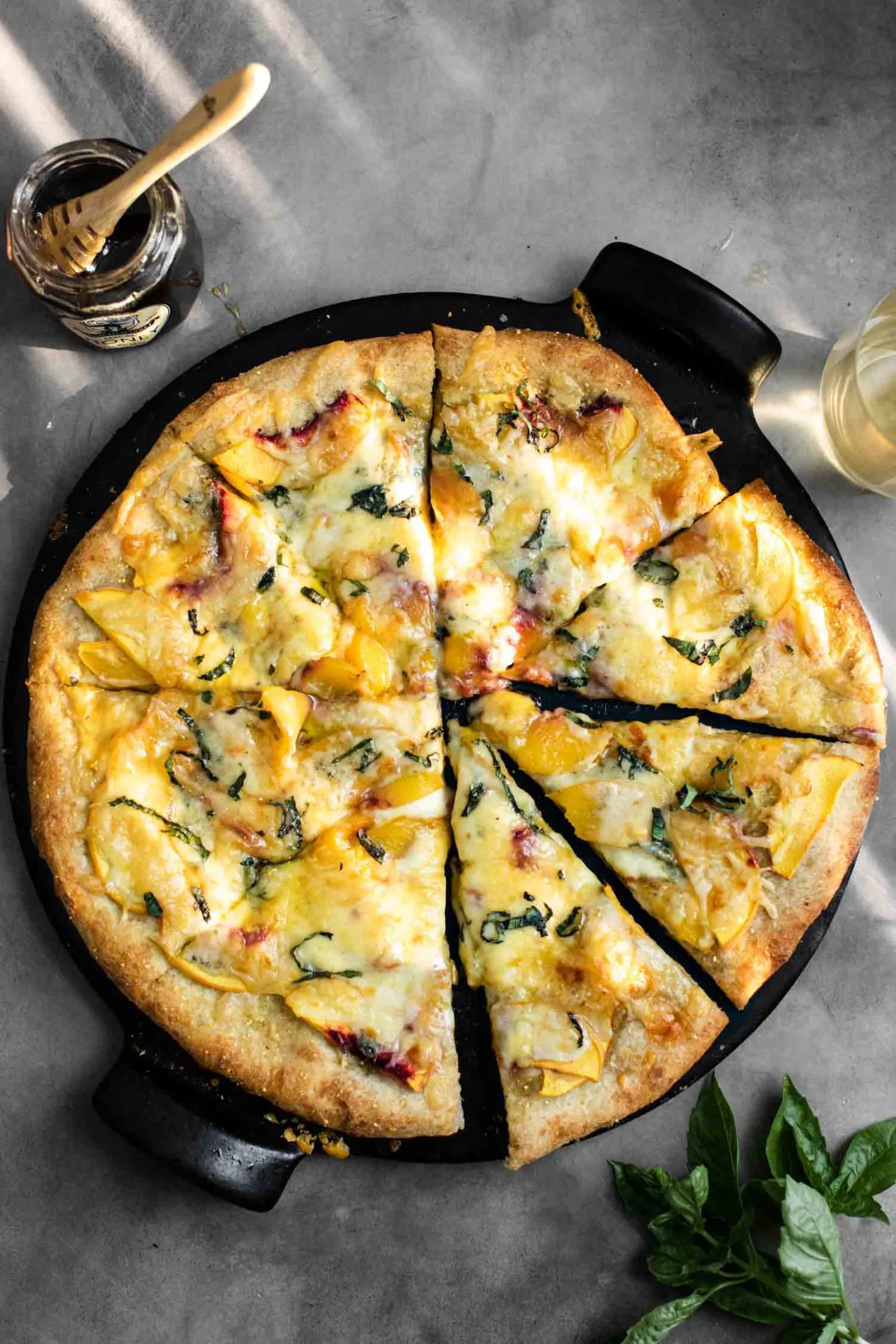 Blue Cheese Peach Pizza