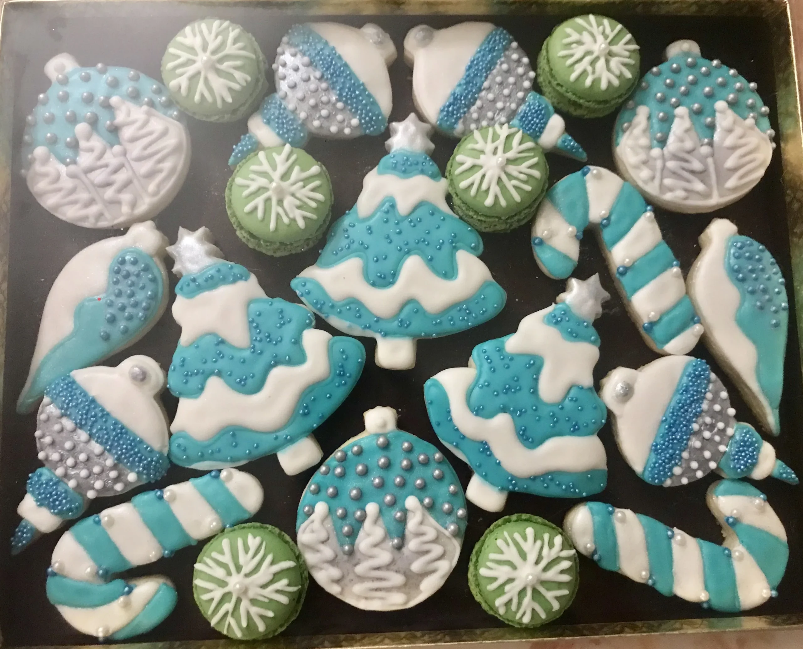 Blue and White Christmas Cookies