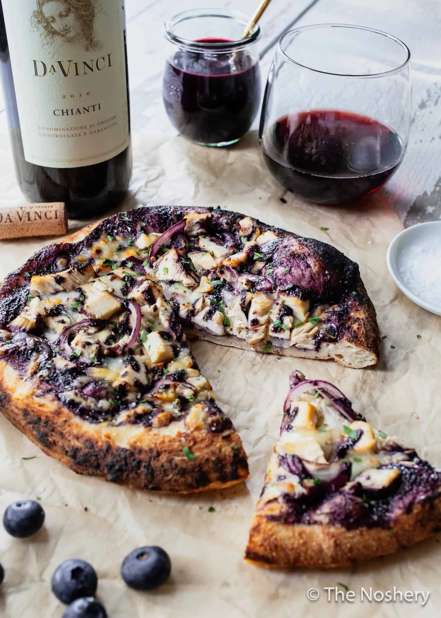 Blueberry Balsamic BBQ Chicken Pizza