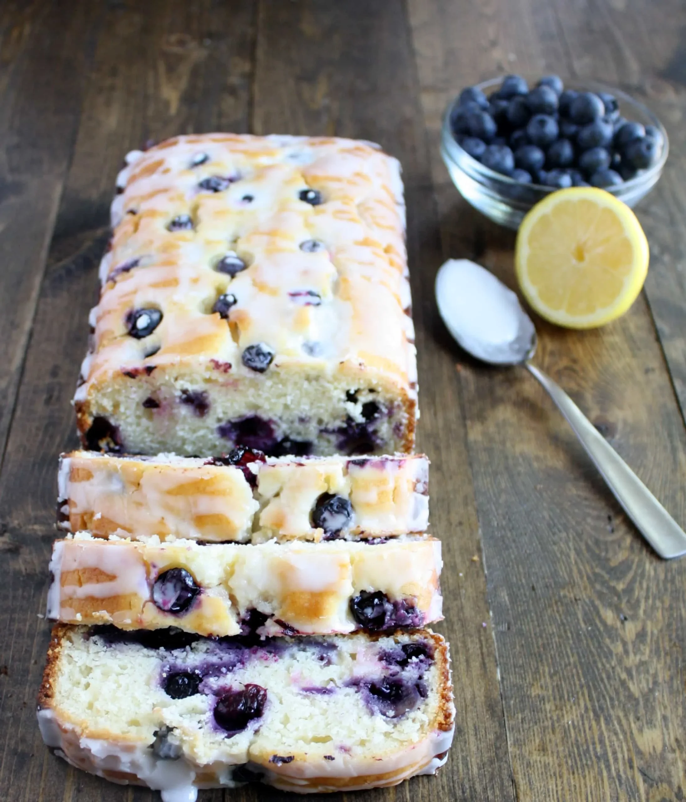 Blueberry Bread with Lemon Glaze