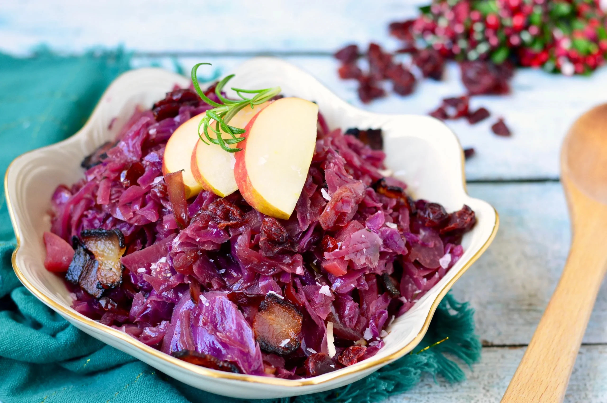 Braised Red Cabbage with Apples and Raisins