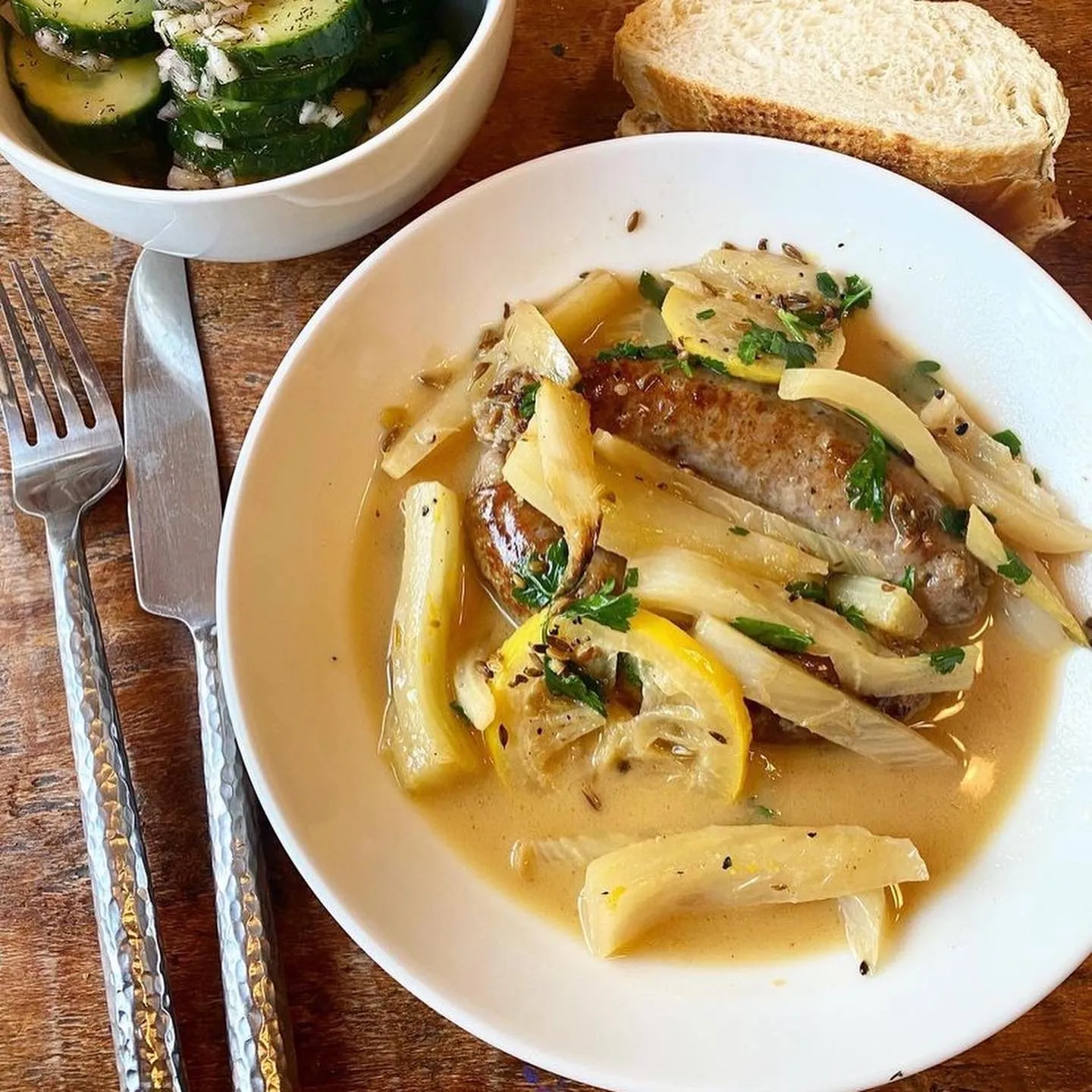 Braised Sausage and Fennel with Toasted Spices