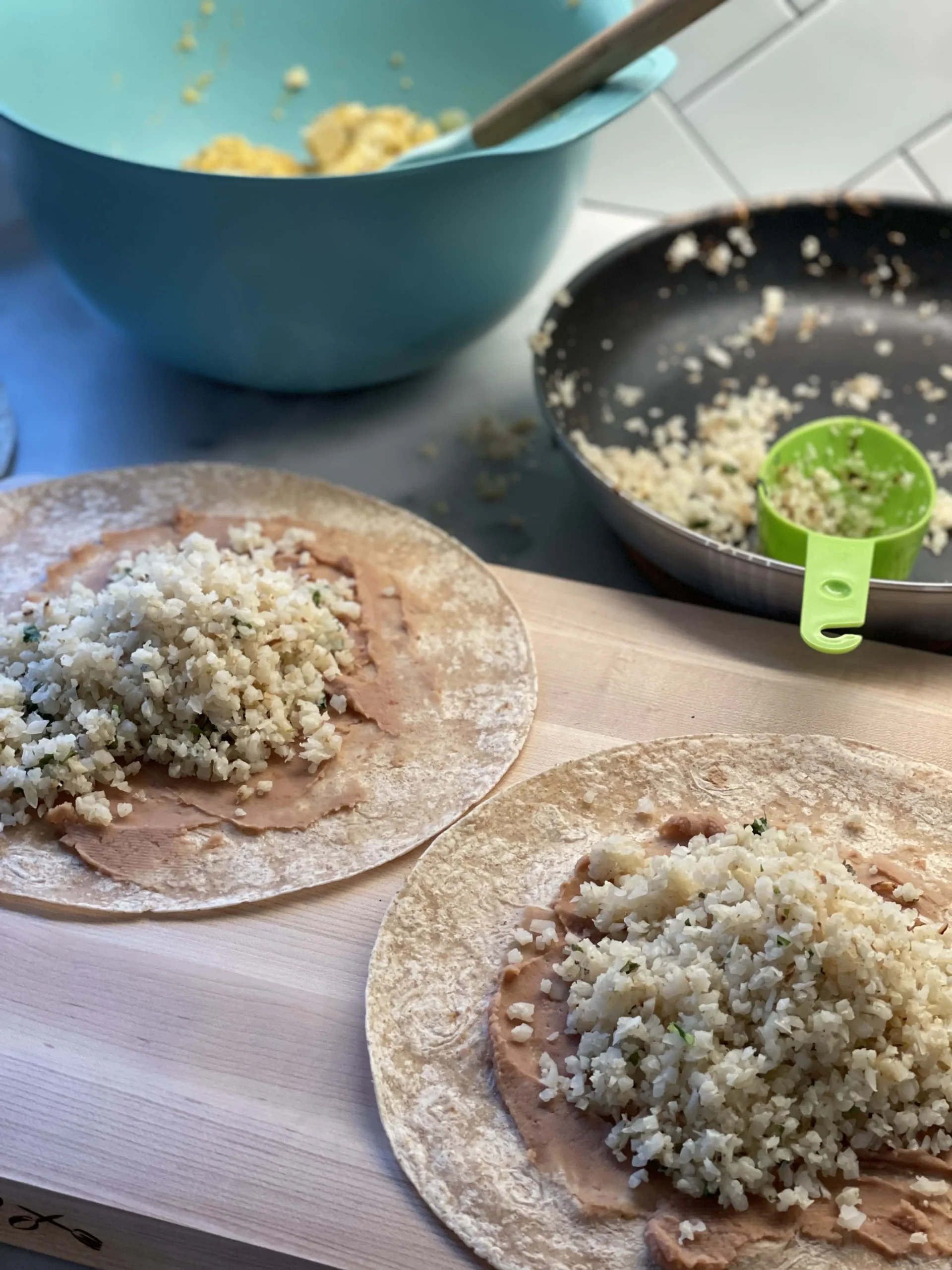 Breakfast Burritos with Cilantro Lime Cauliflower Rice