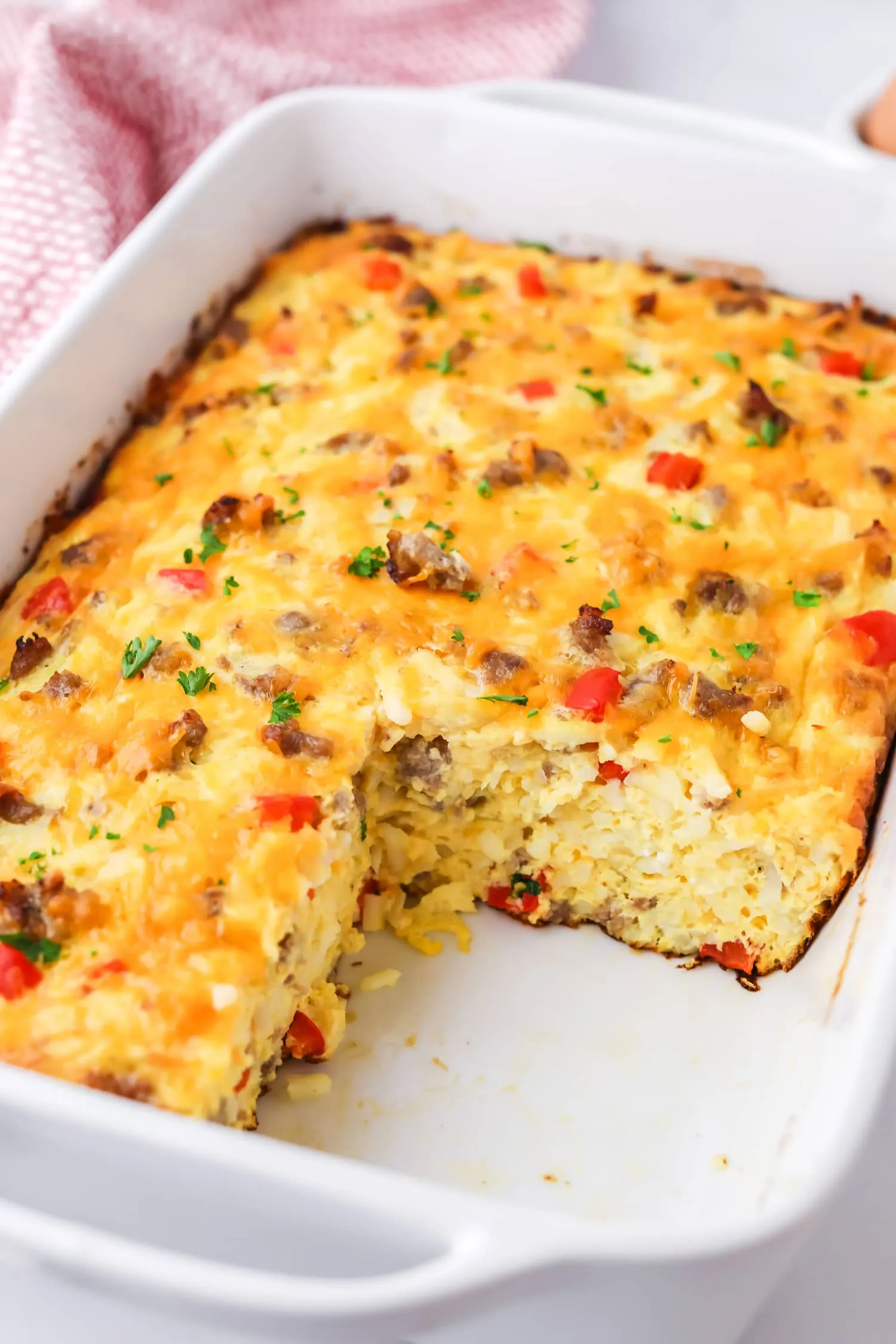 Breakfast Casserole Sausage Hash Browns Peppers