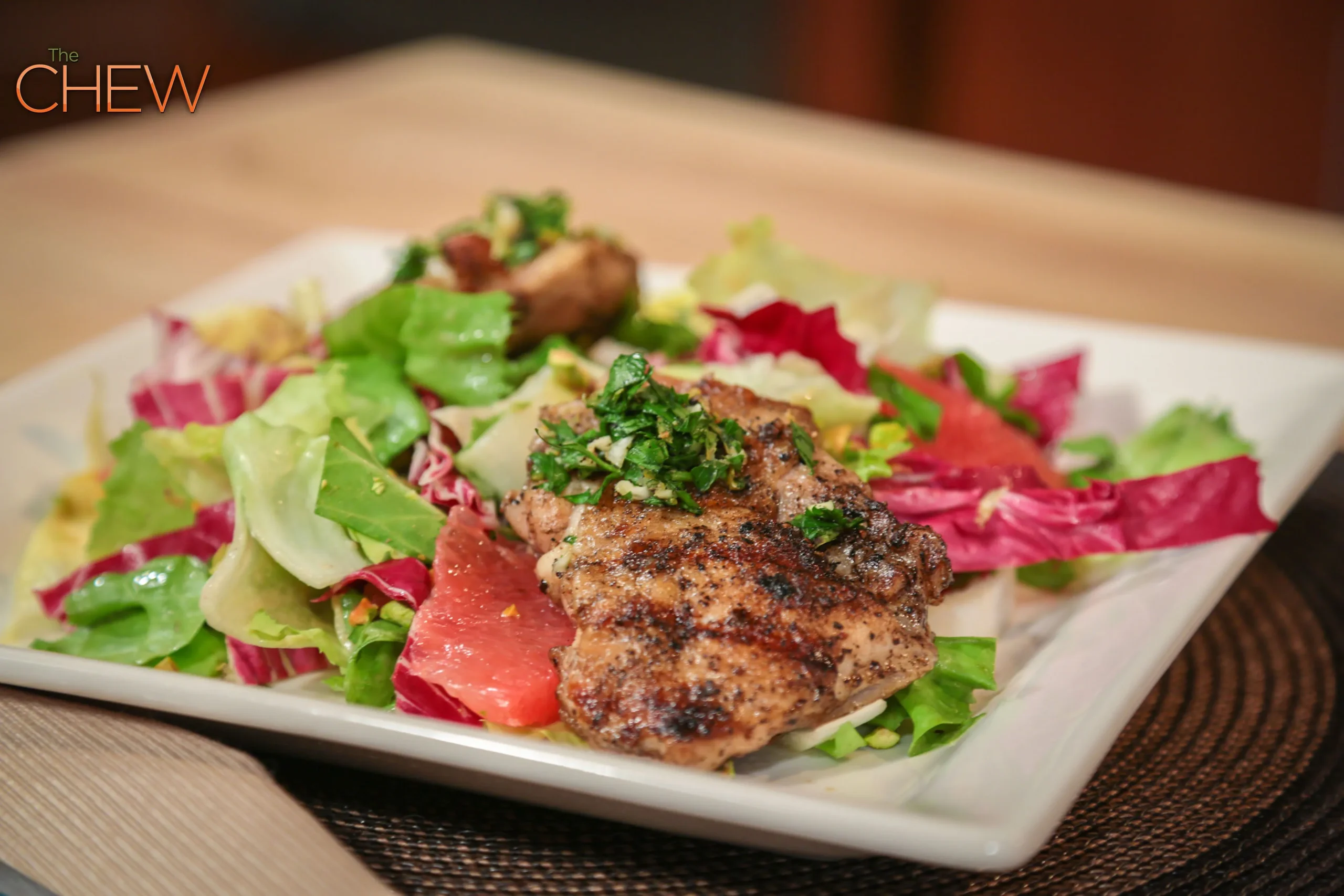 Brick Chicken with Radicchio Salad