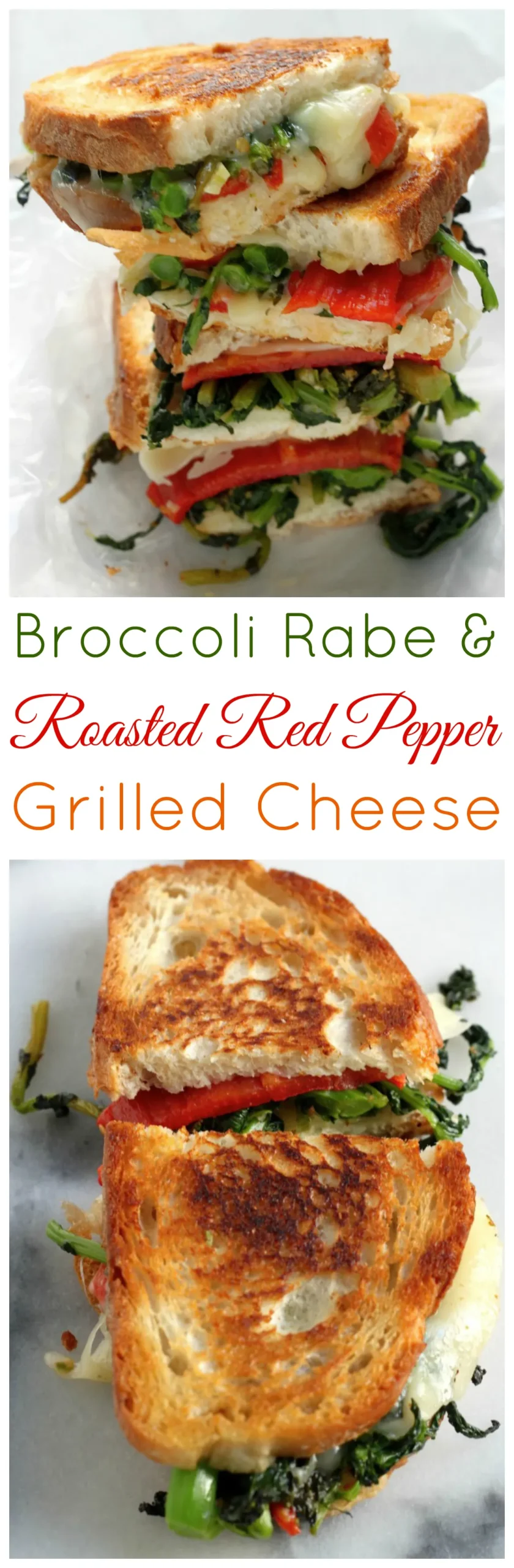 Broccoli Rabe Roasted Red Pepper and Provolone Grilled Cheese