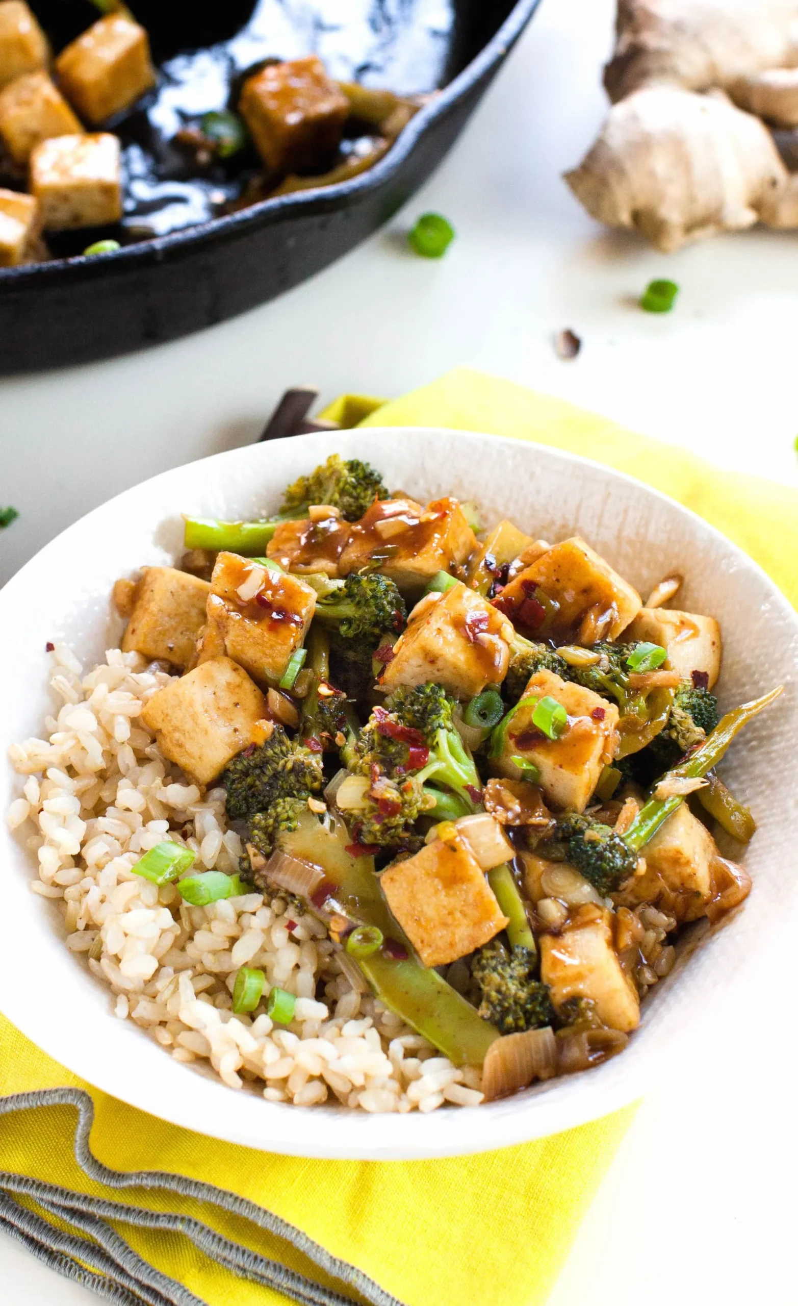 Broccoli Stir Fry with Crispy Tofu