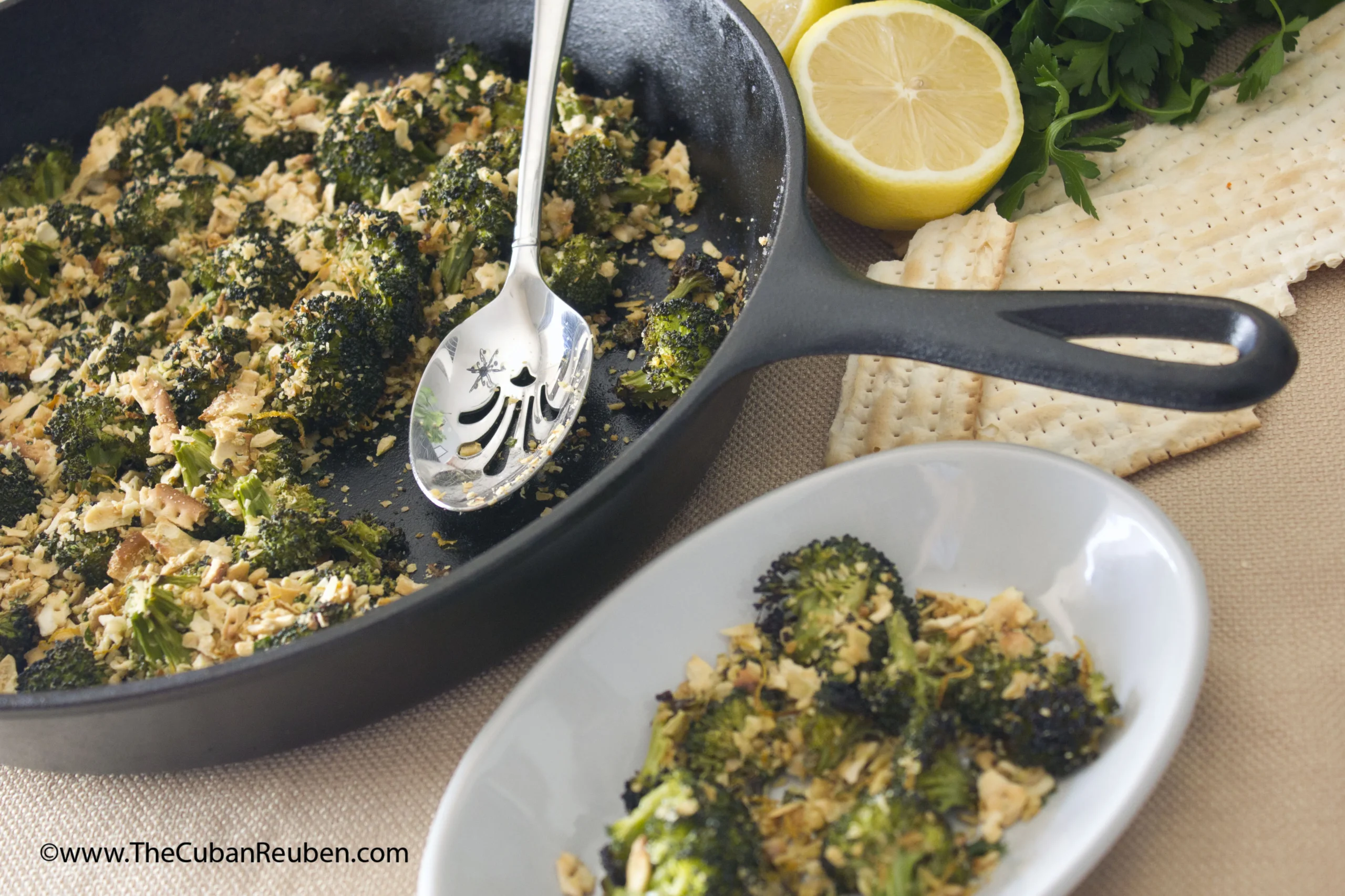 Broccoli with Lemon Garlic Crumbs