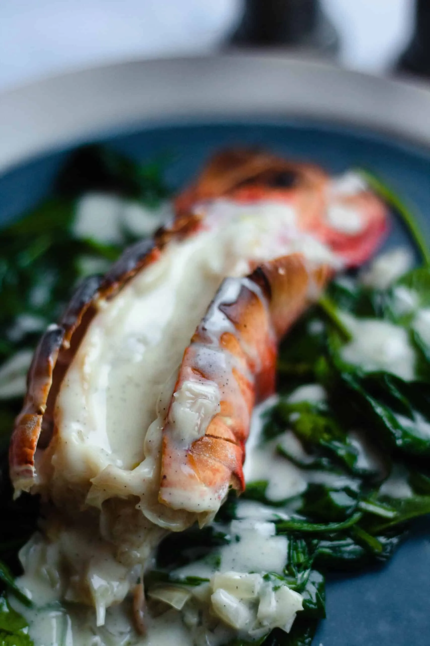 Broiled Lobster Tail with Vanilla Sauce