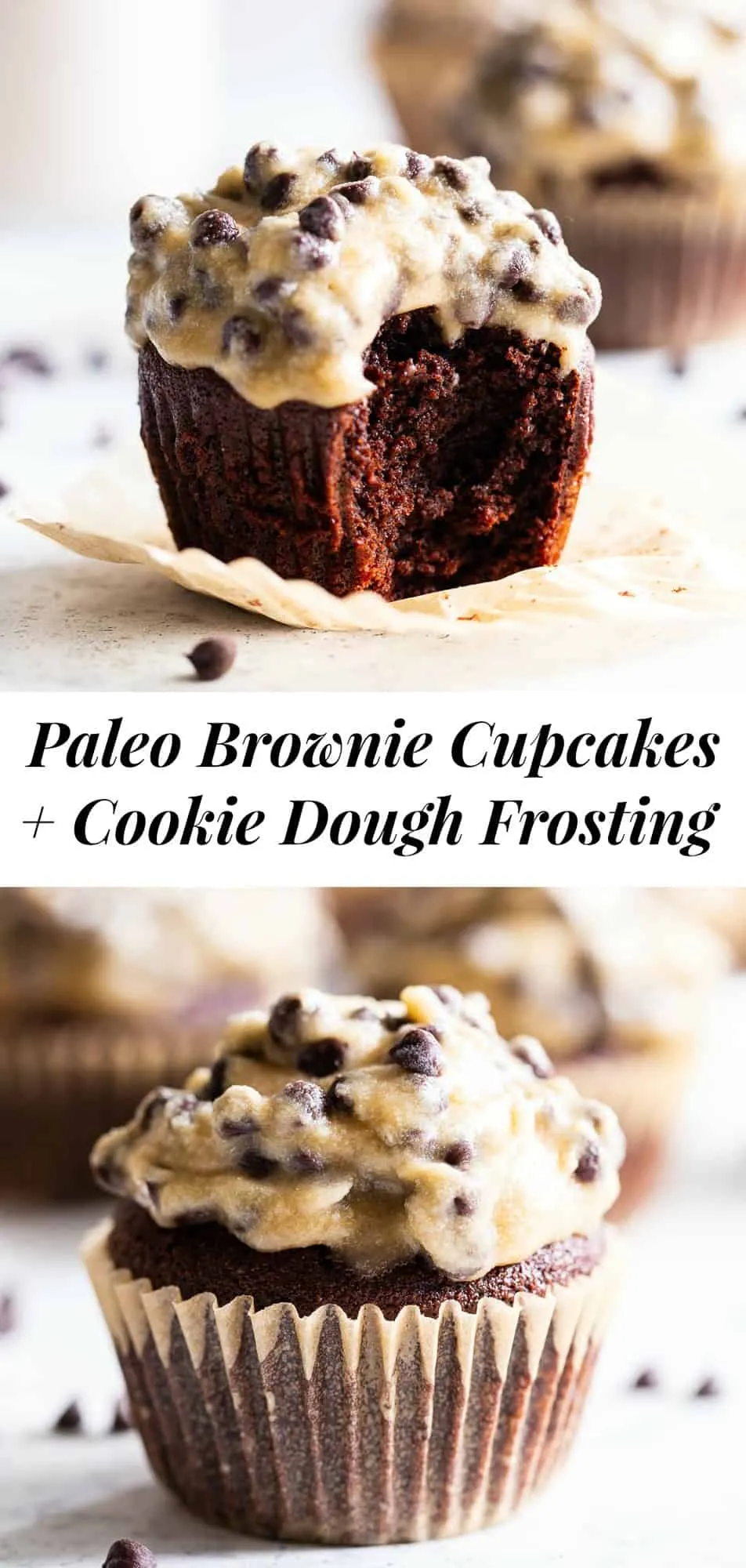 Brownie Cupcakes with Cookie Dough Frosting
