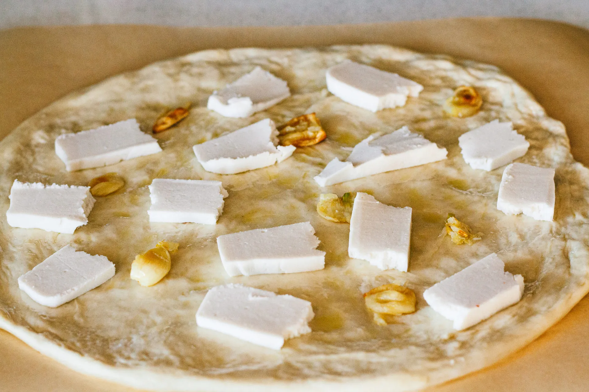 Brussel Sprouts and Salami Pizza
