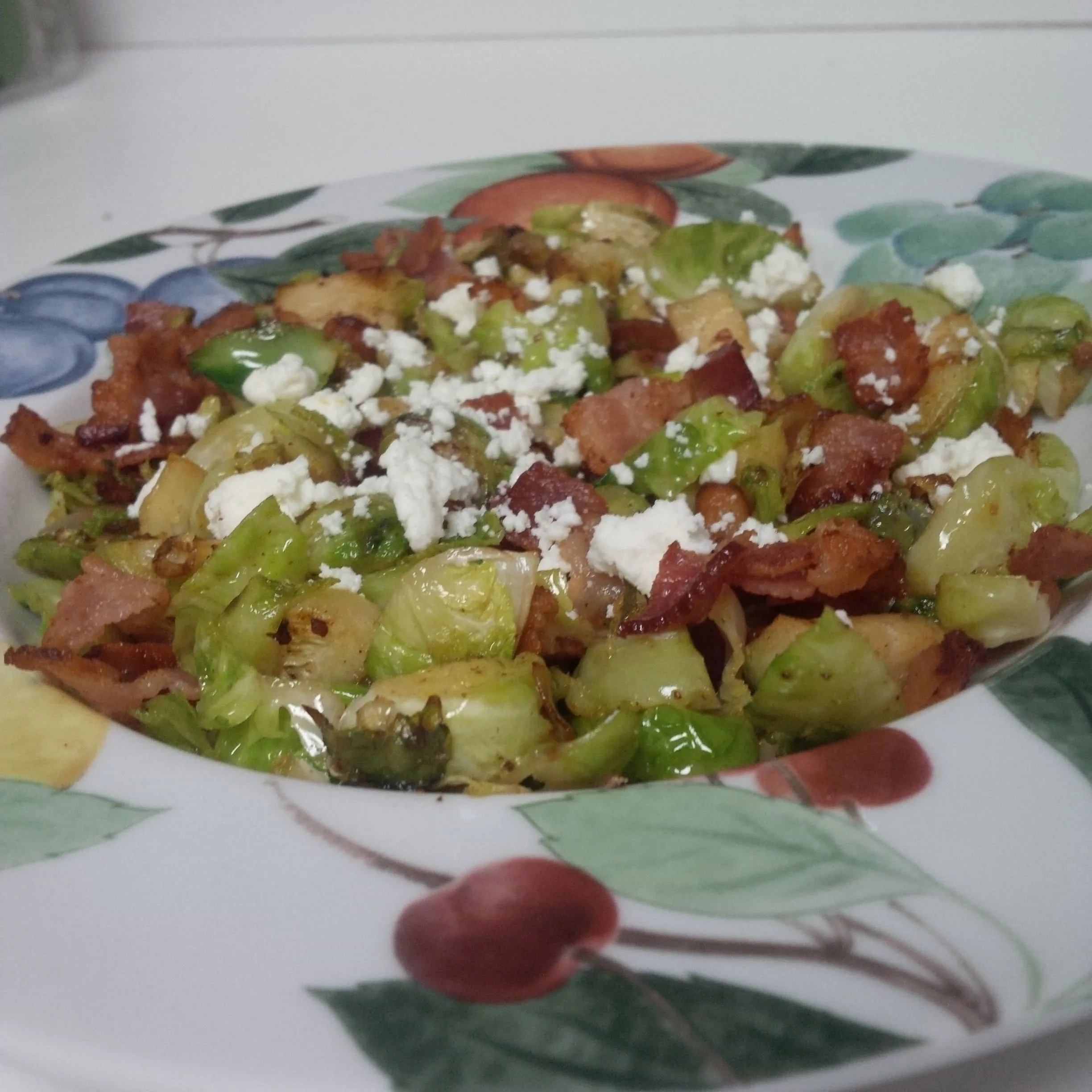 Brussels Sprouts with Bacon and Goat Cheese