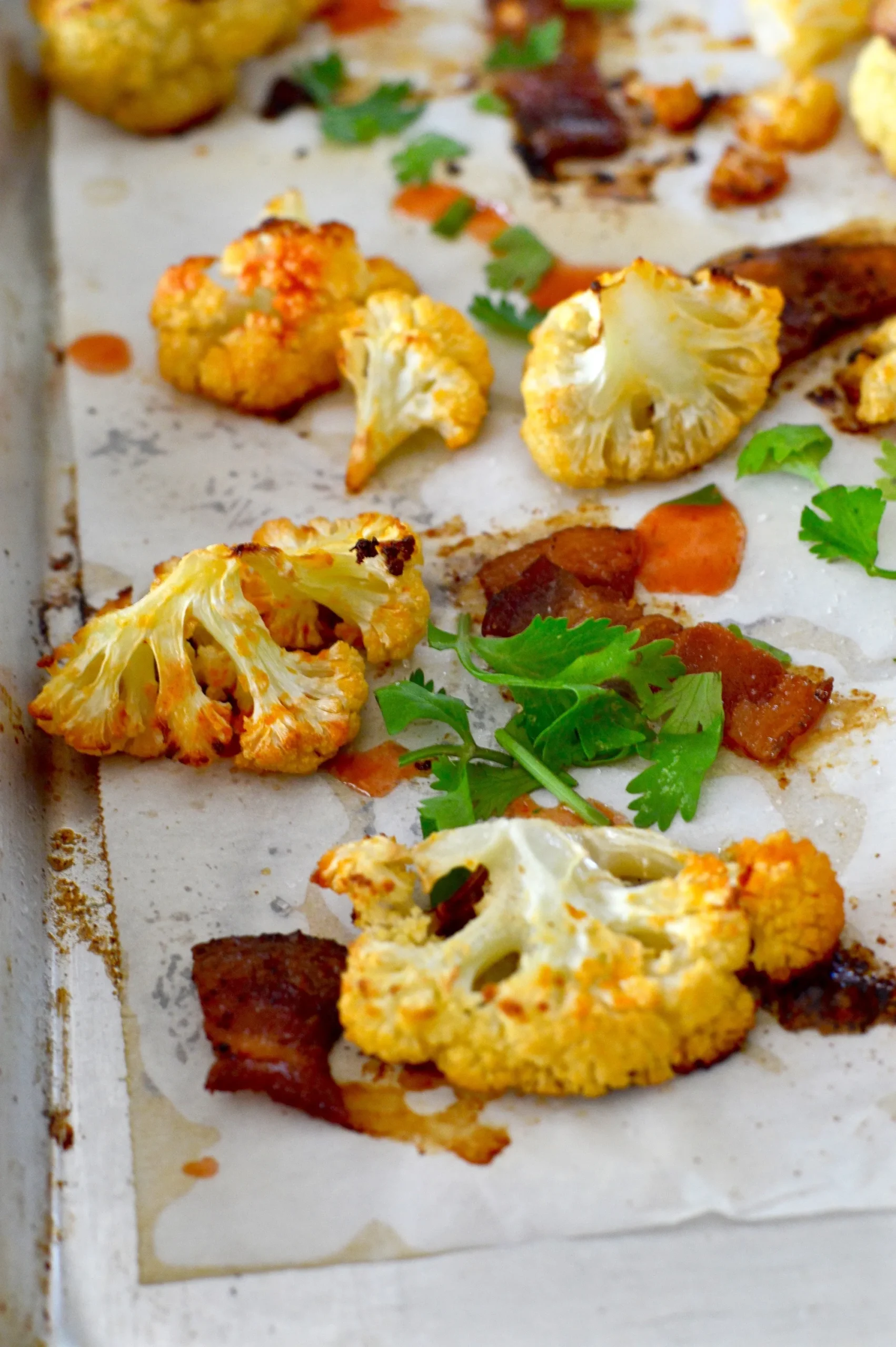 Buffalo Bacon Roasted Cauliflower