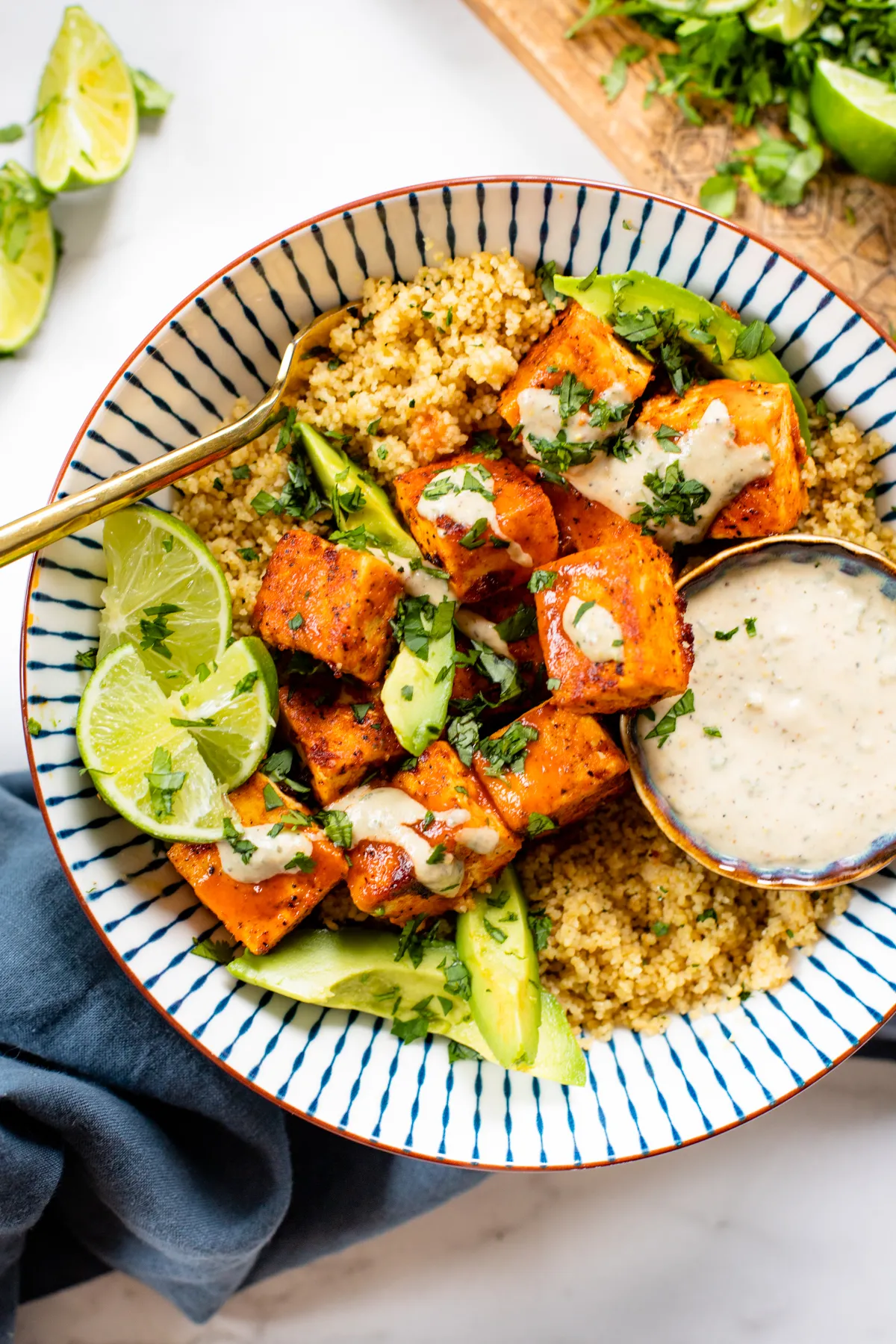 Buffalo Tofu Couscous Bowls