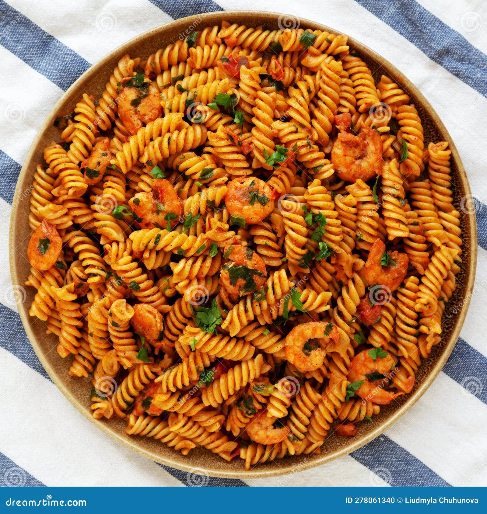Burst Cherry Tomato Rotini with Shrimp