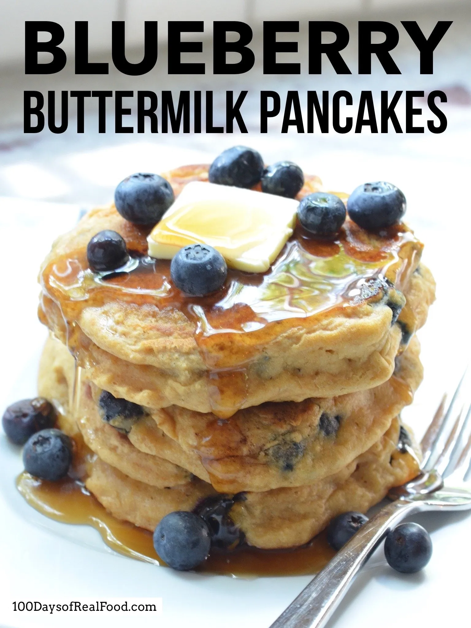 Buttermilk Pancakes with Blueberry Maple Syrup