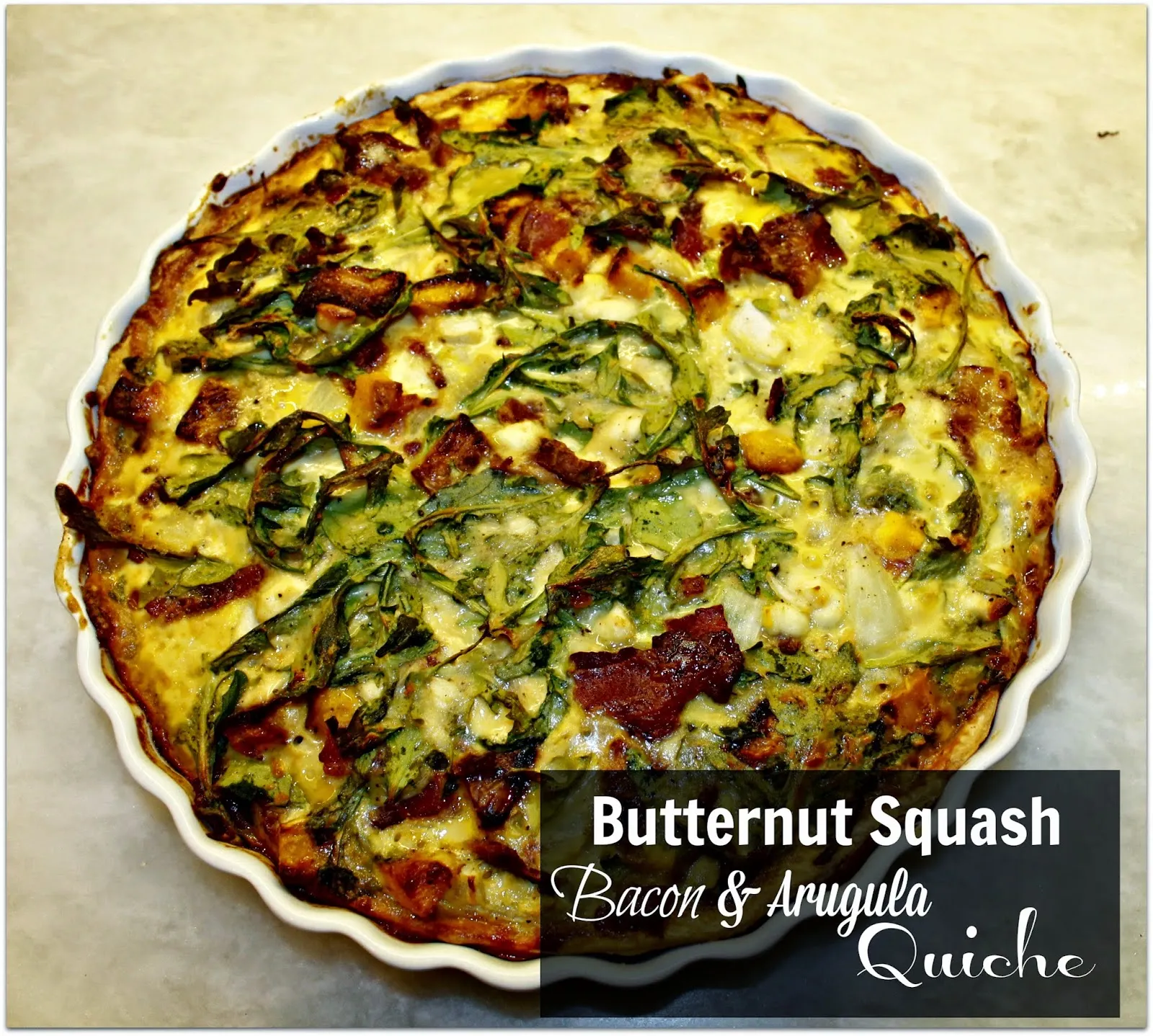 Butternut Squash Chard Bacon Quiche