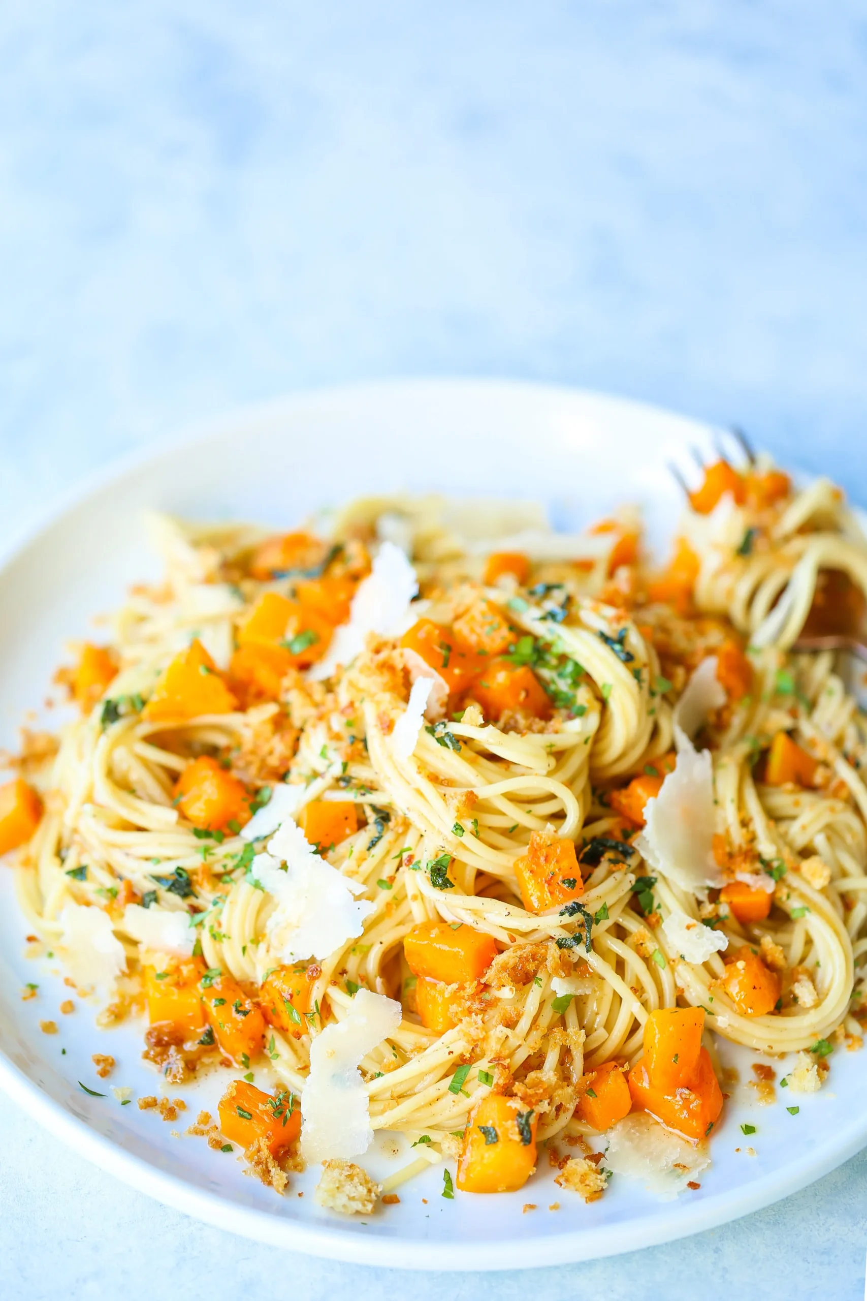 Butternut Squash Pasta with Toasted Breadcrumbs