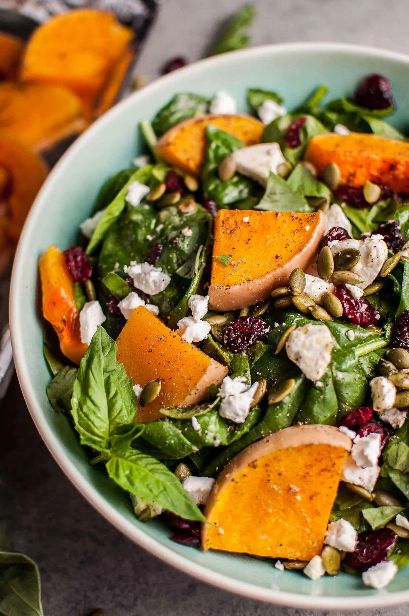 Butternut Squash and Cranberry Spinach Salad