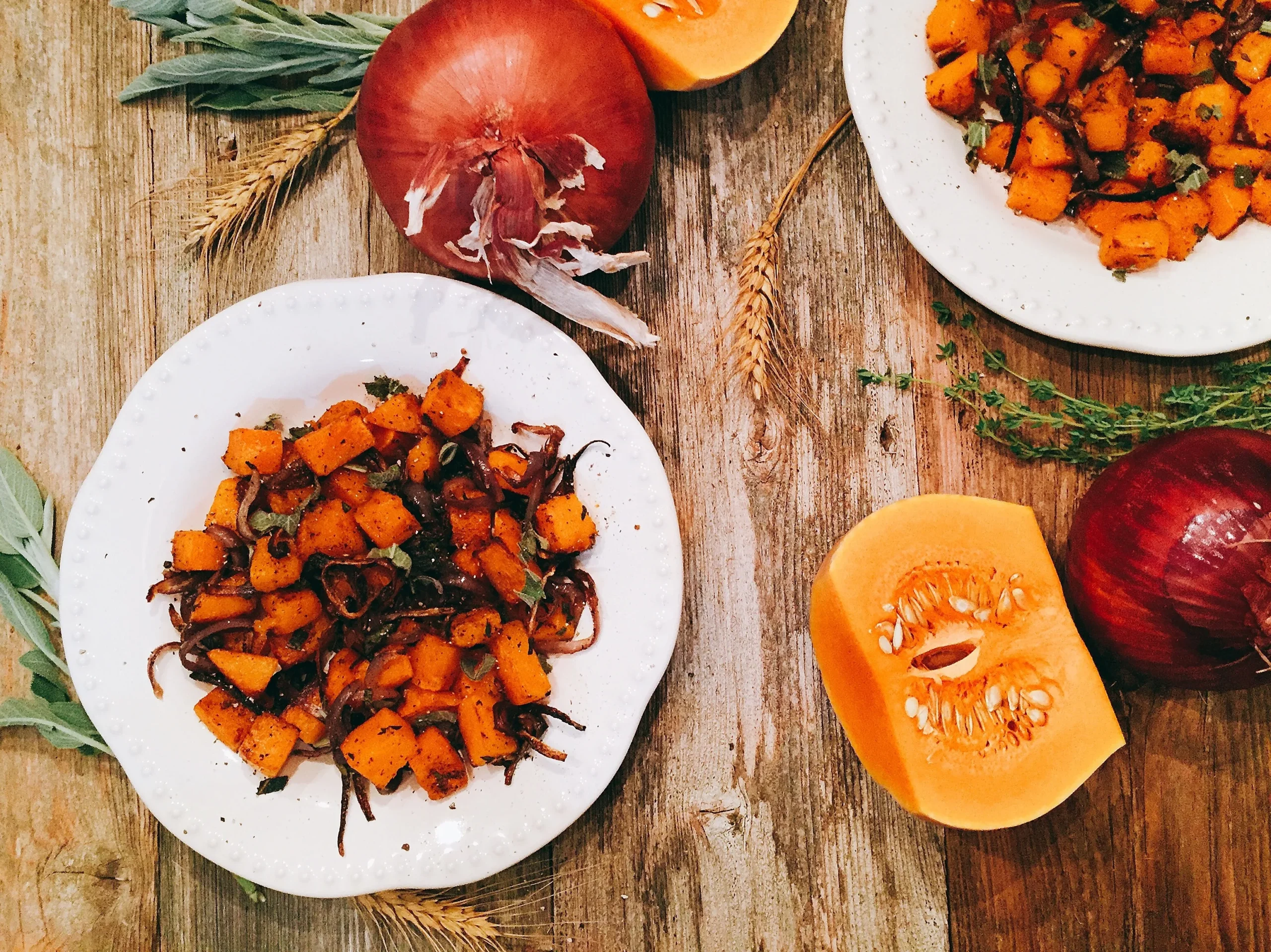 Butternut Squash with Onions and Sage