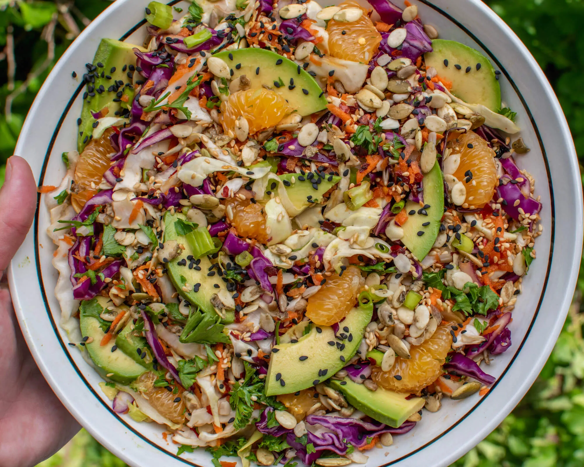 Cabbage Asparagus Slaw with Sesame Dressing