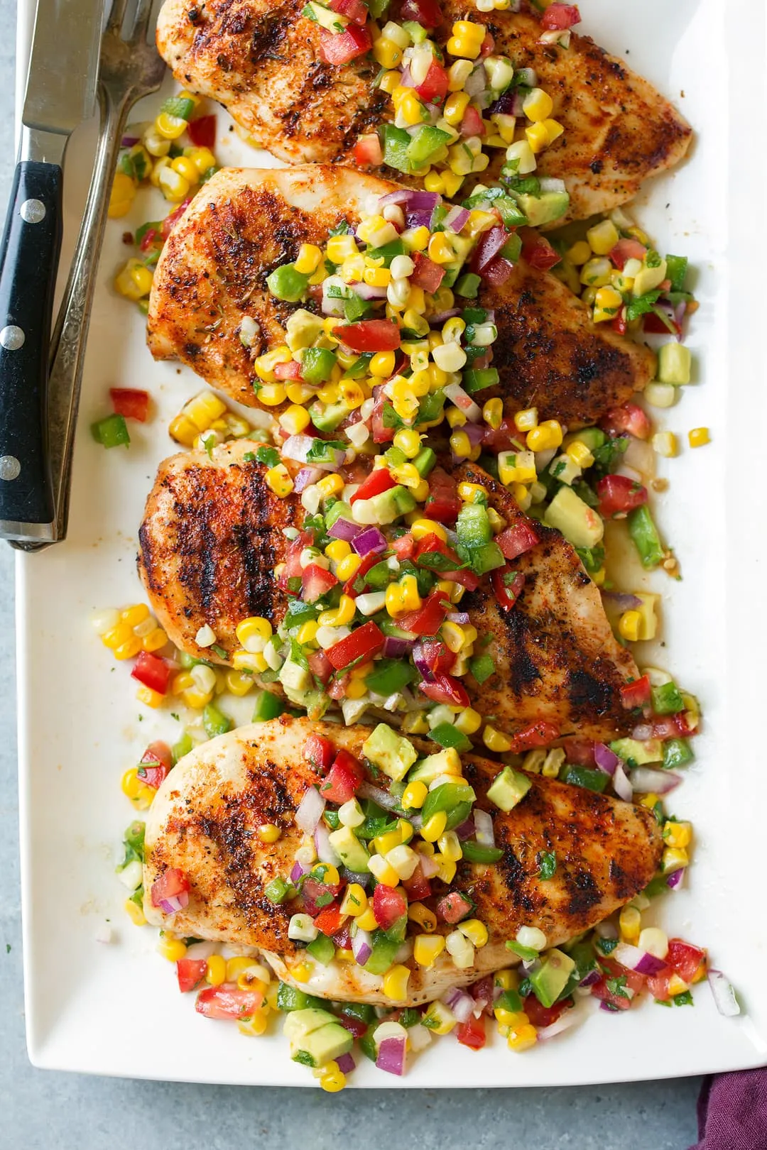 Cajun Chicken Avocado Corn Salsa