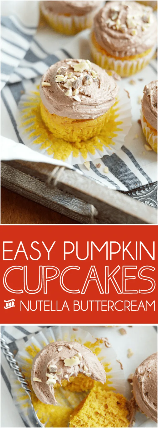 Cake Mix Pumpkin Nutella Cupcakes