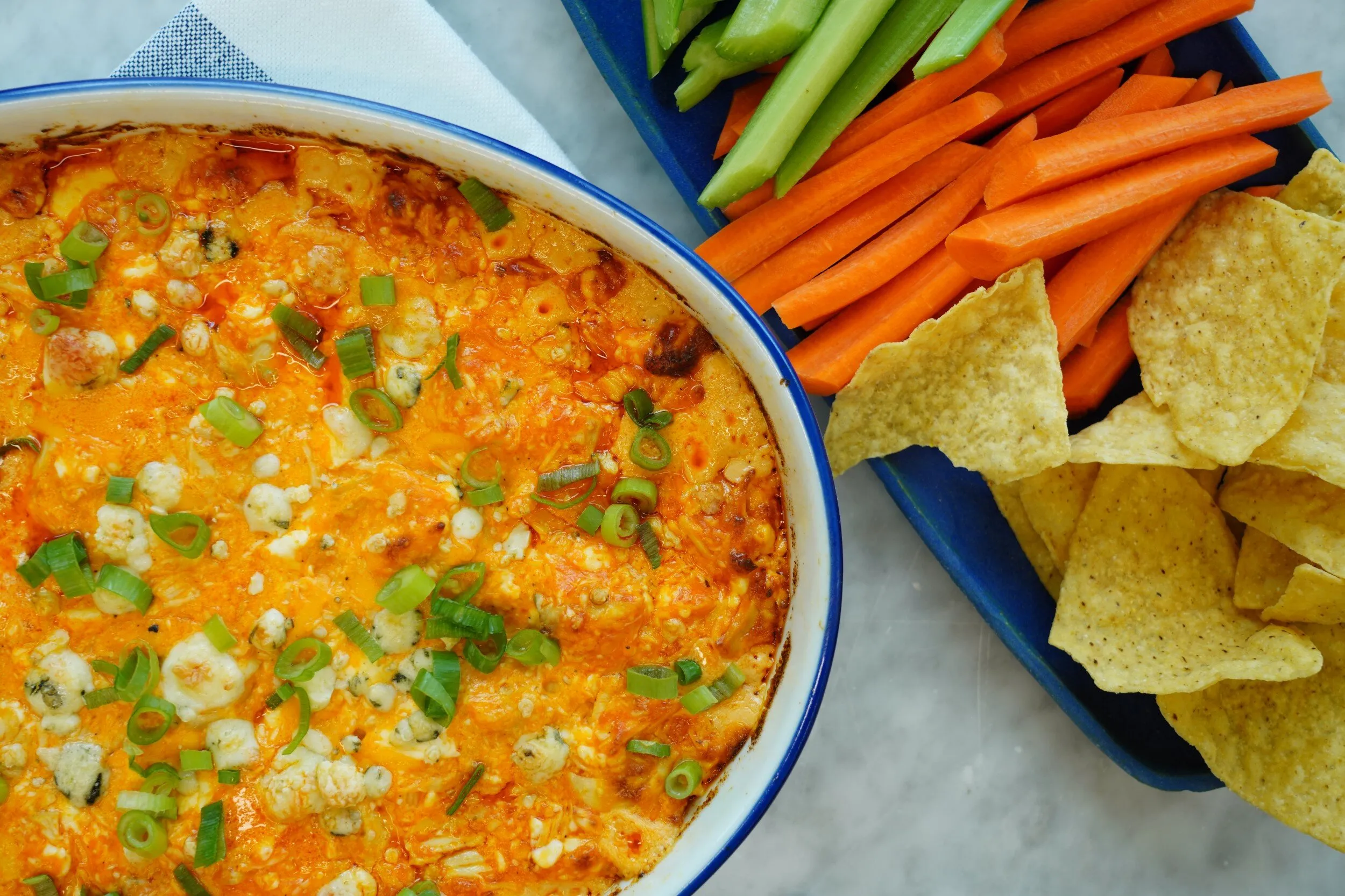 Camping Buffalo Chicken Dip with Rolls